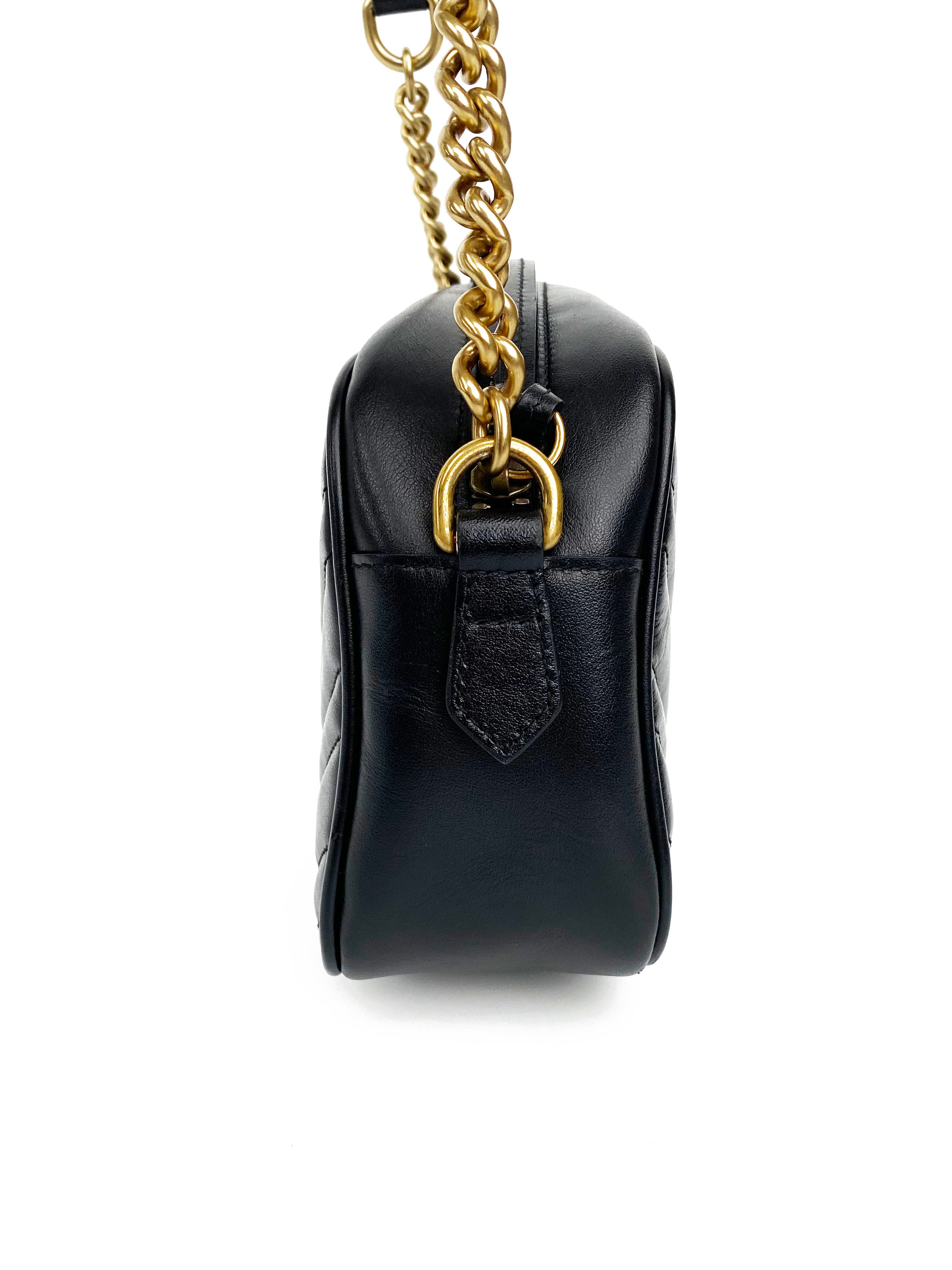 Gucci Small Black GG Marmont Shoulder Bag