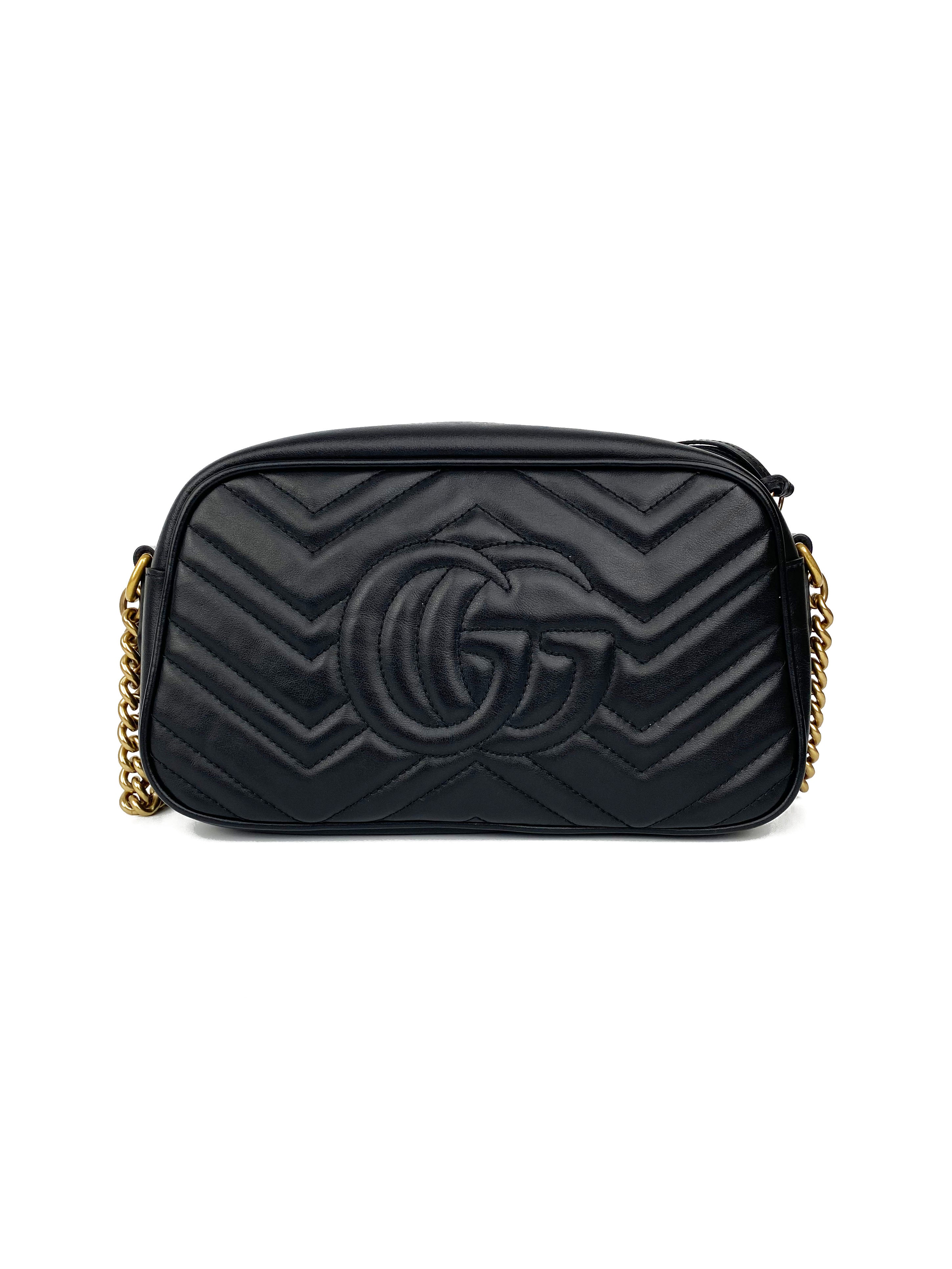 Gucci Small Black GG Marmont Shoulder Bag