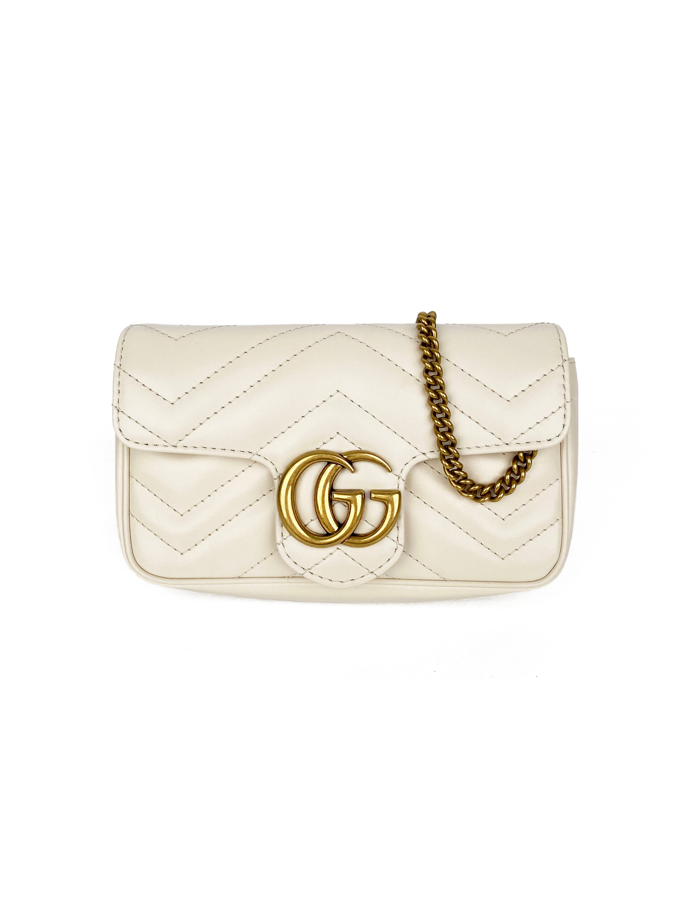 Gucci Super Mini White Marmont Bag