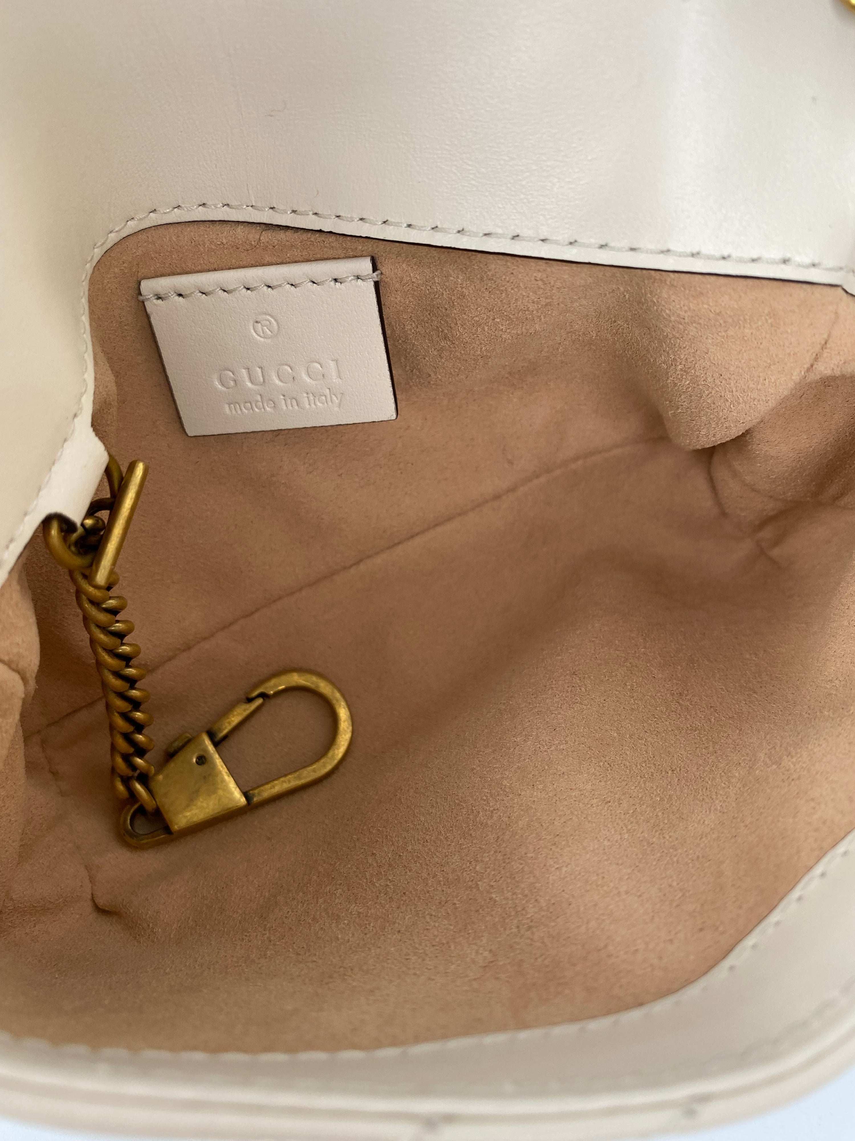 Gucci Super Mini White Marmont Bag