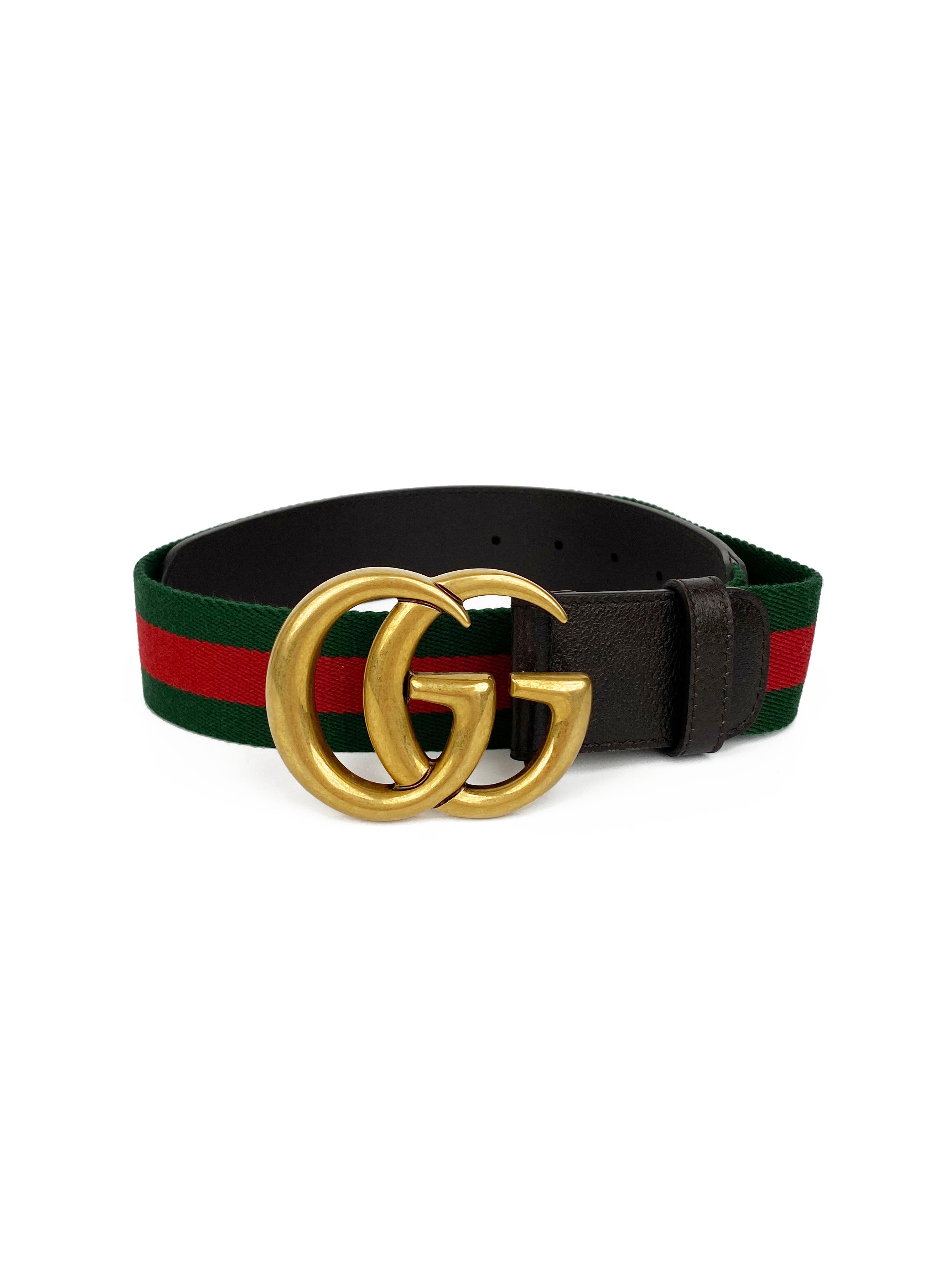 Gucci Web Belt with Double G Buckle 75