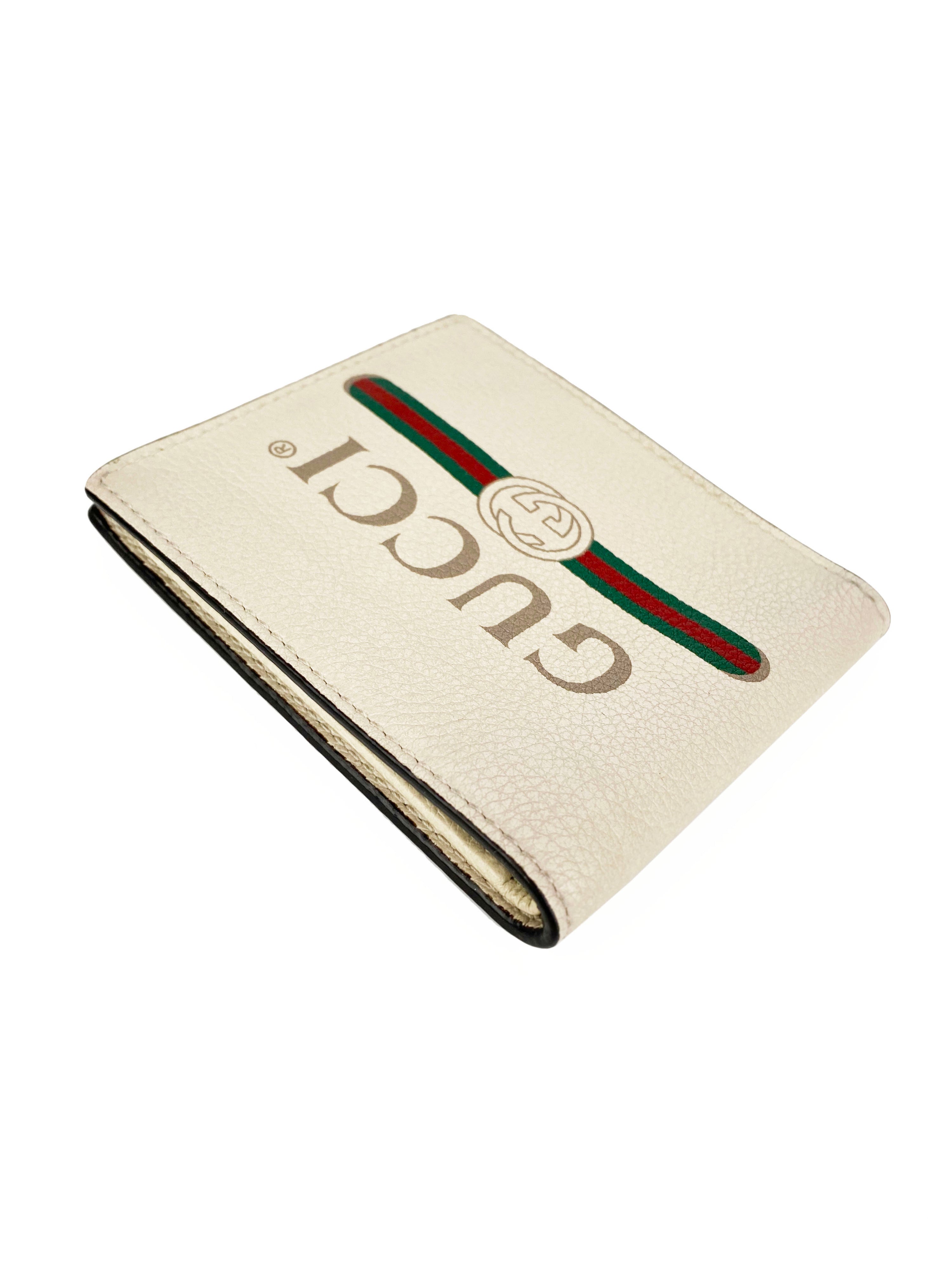 Gucci White Logo Bi-fold Wallet