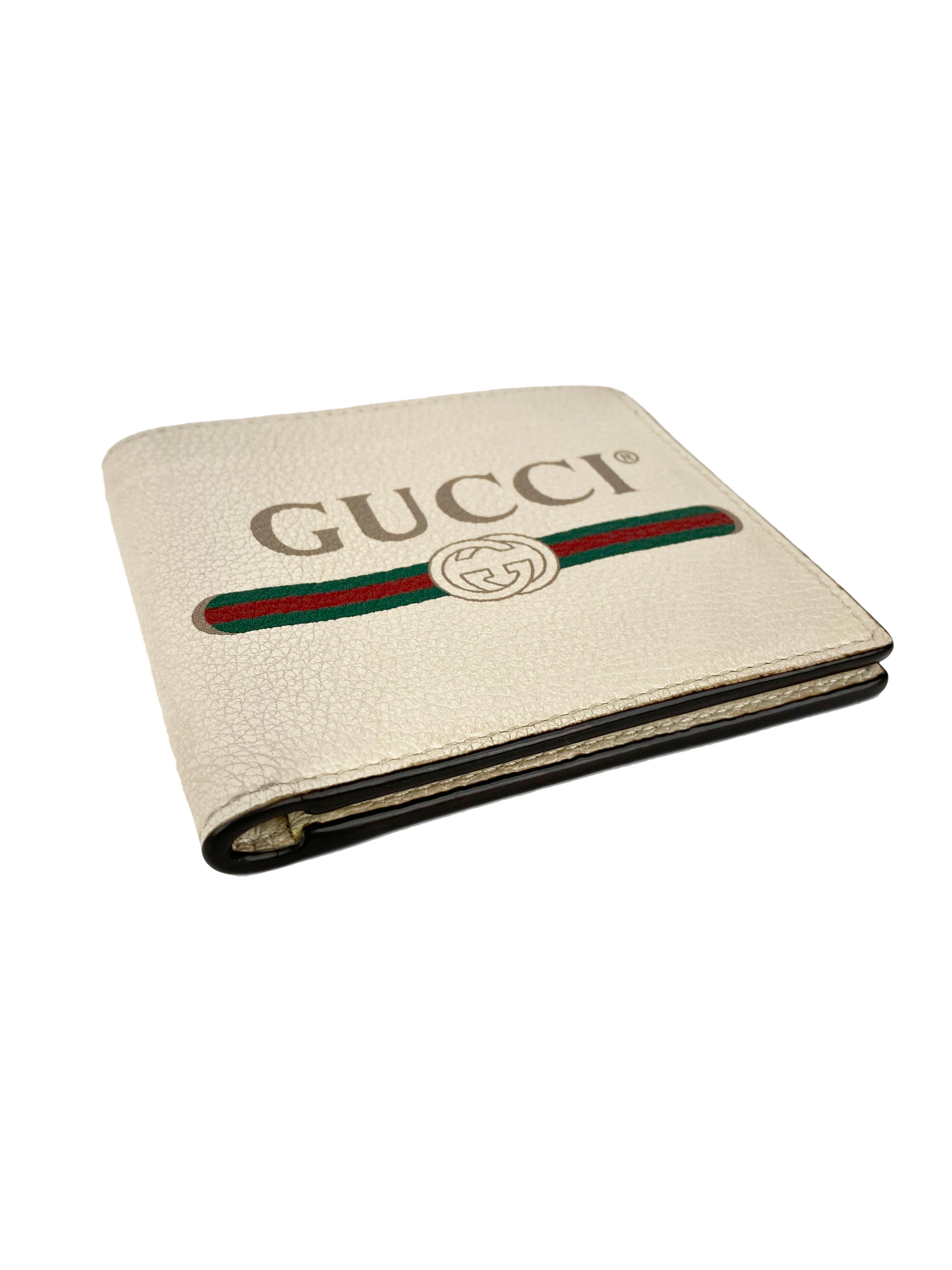 Gucci White Logo Bi-fold Wallet