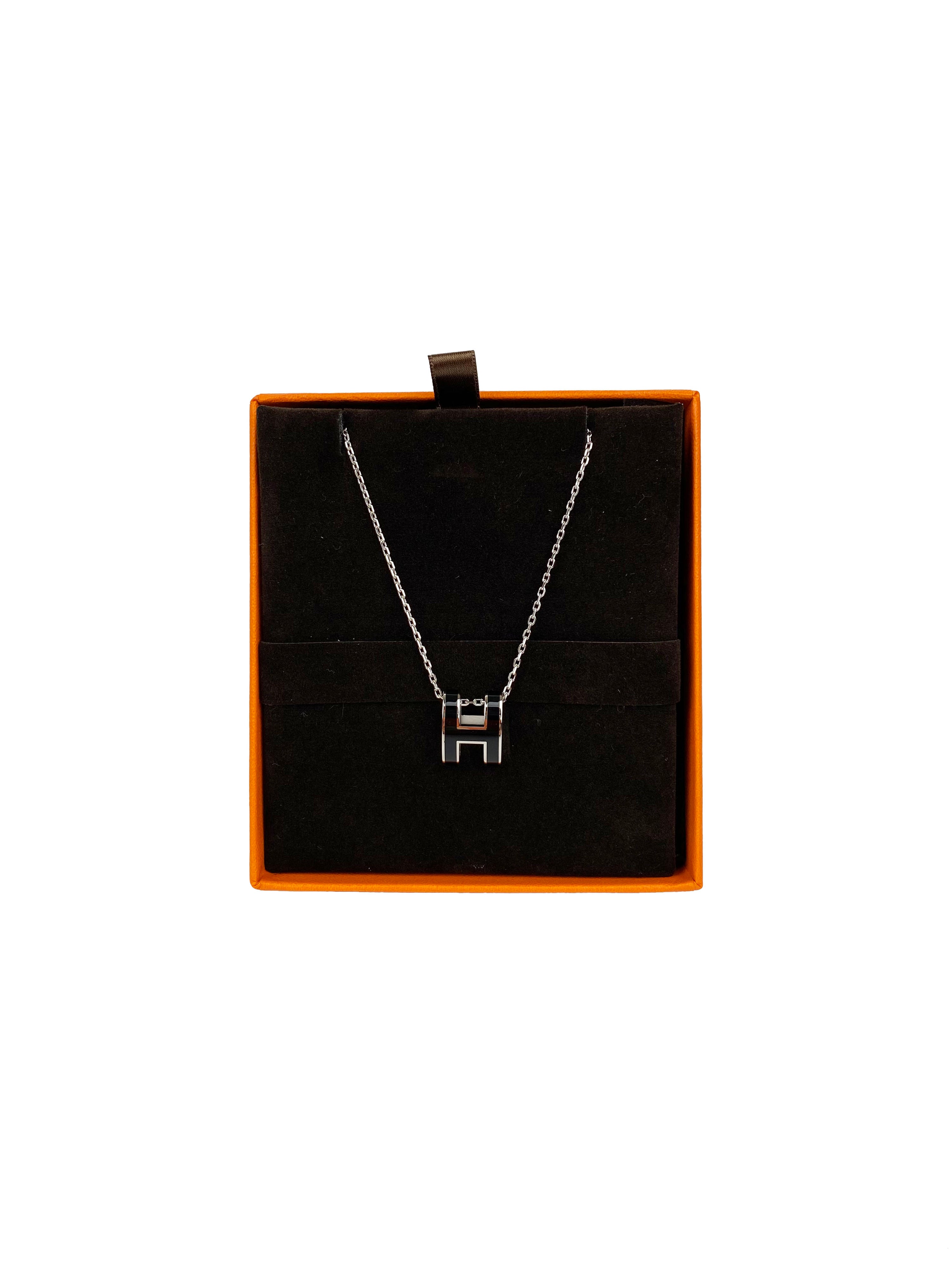 Hermes Black H Pop Necklace