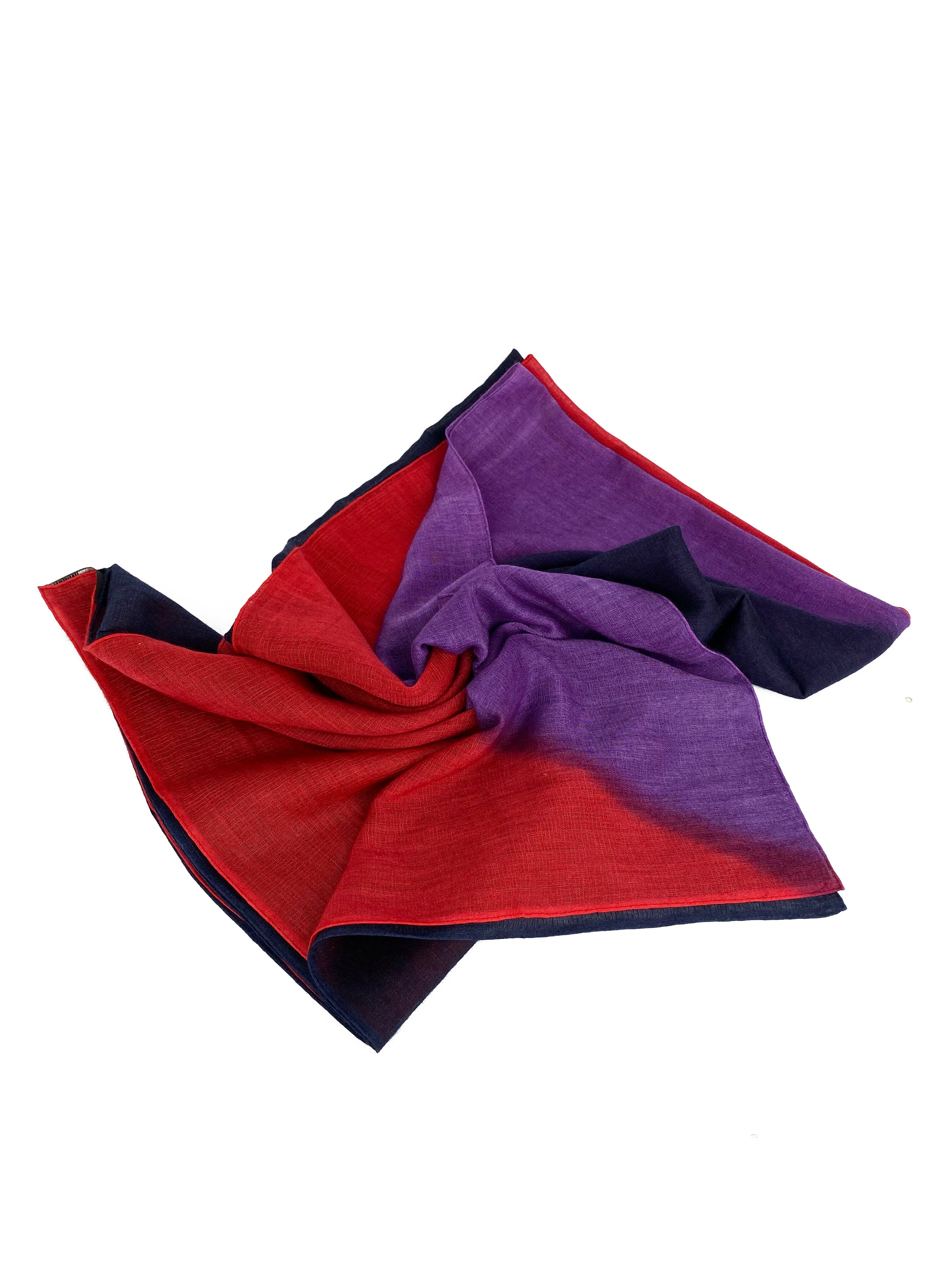 Hermes Black Red Purple GM Ring Shawl Scarf