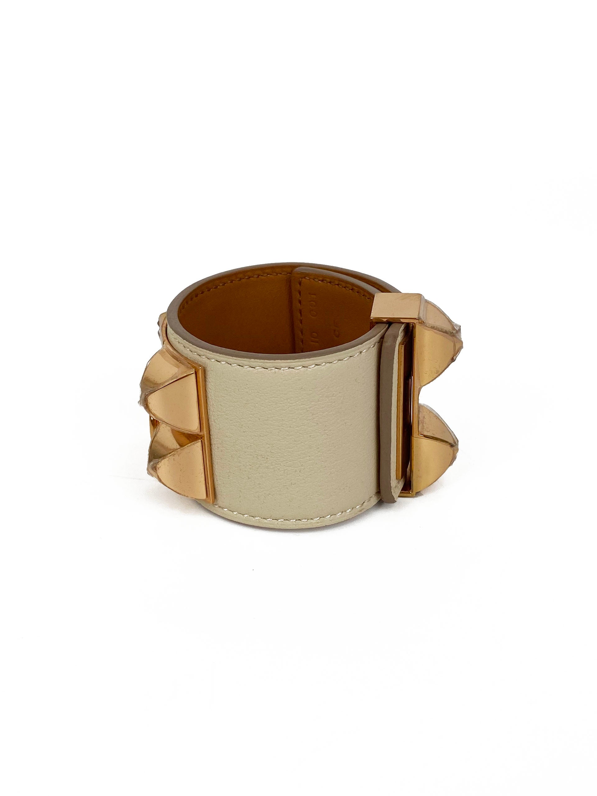 Hermes Cream Collier de Chien Bracelet