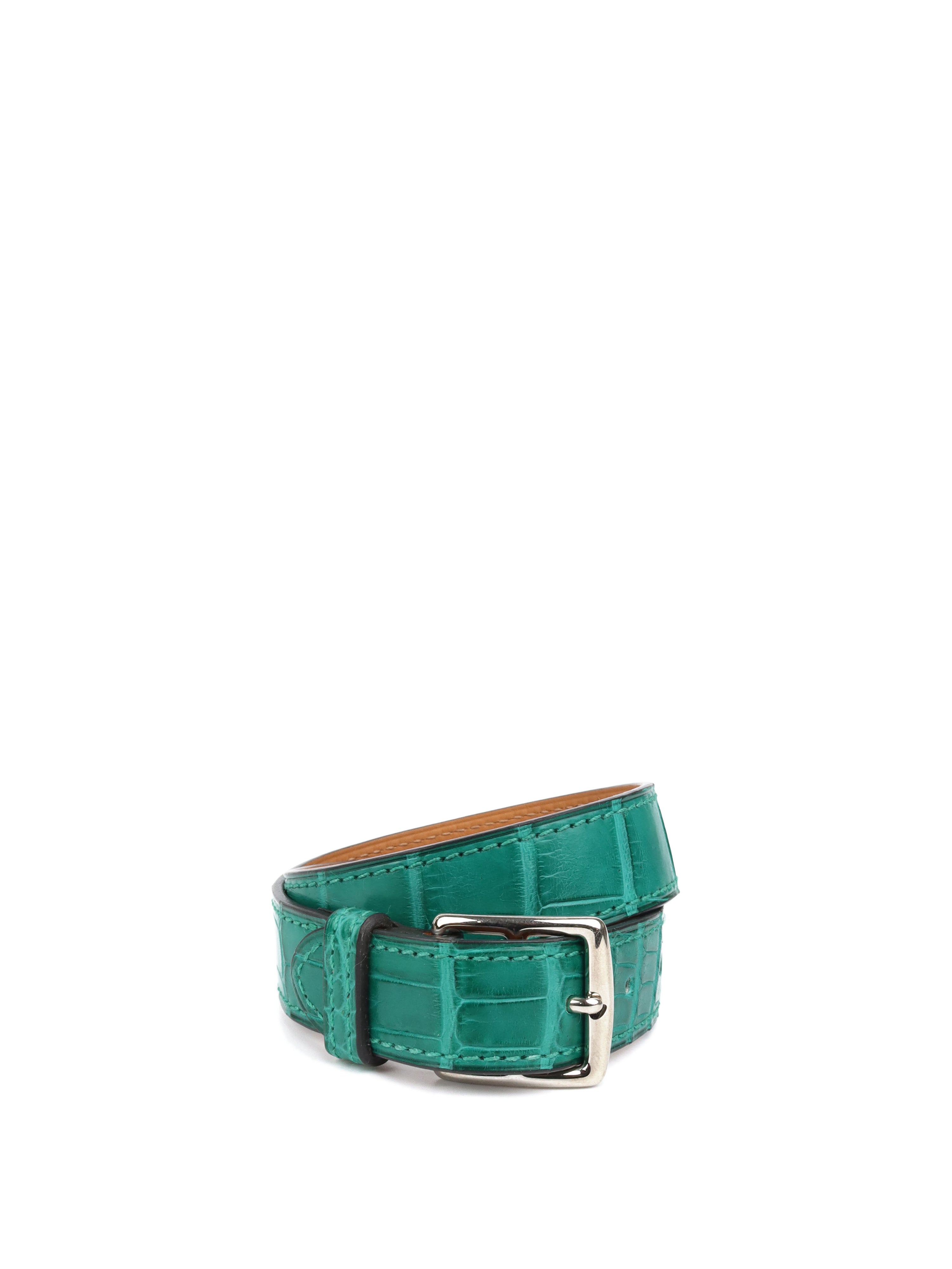 Hermes Malachite Alligator Etriviere Bracelet