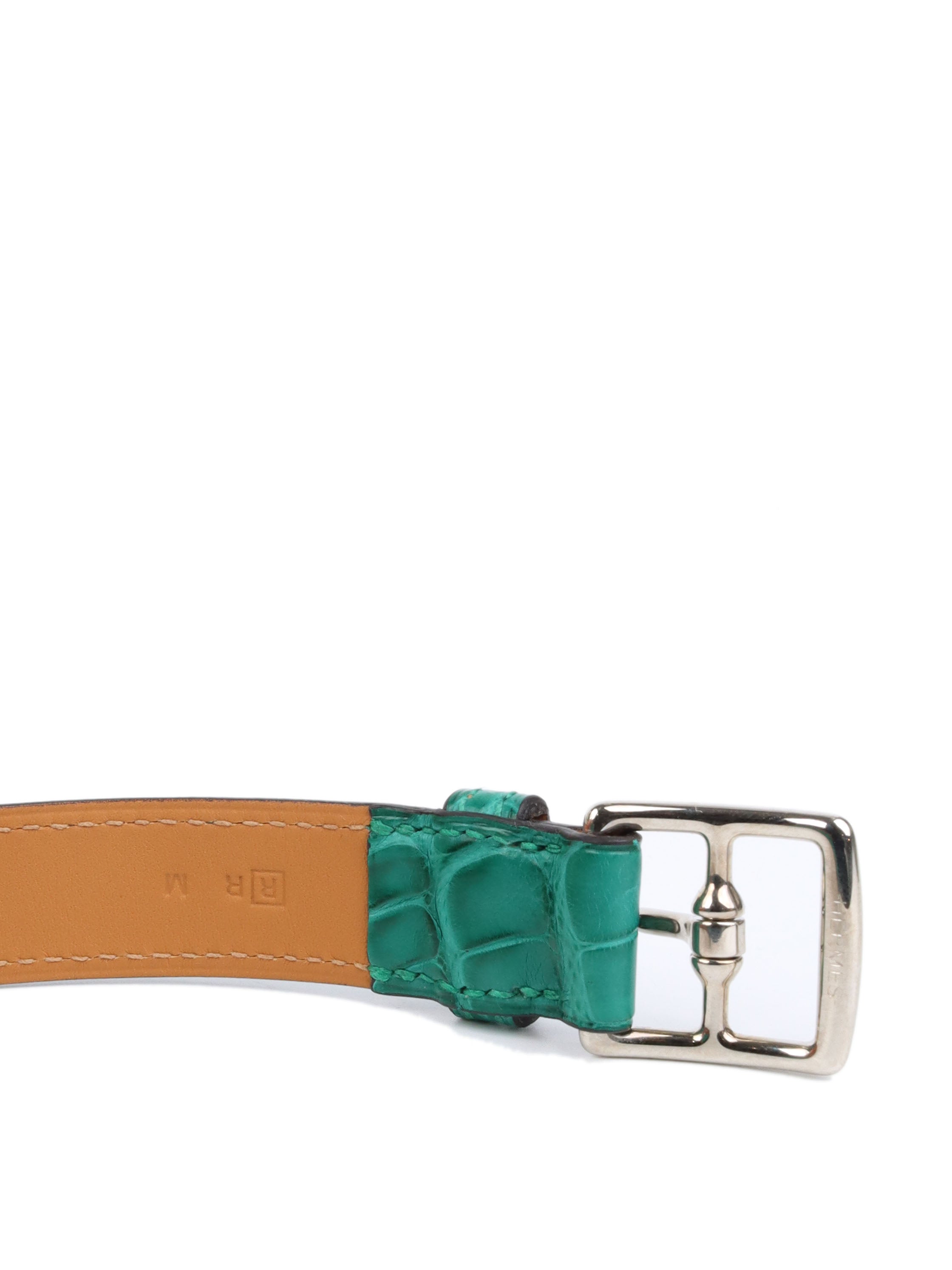 Hermes Malachite Alligator Etriviere Bracelet