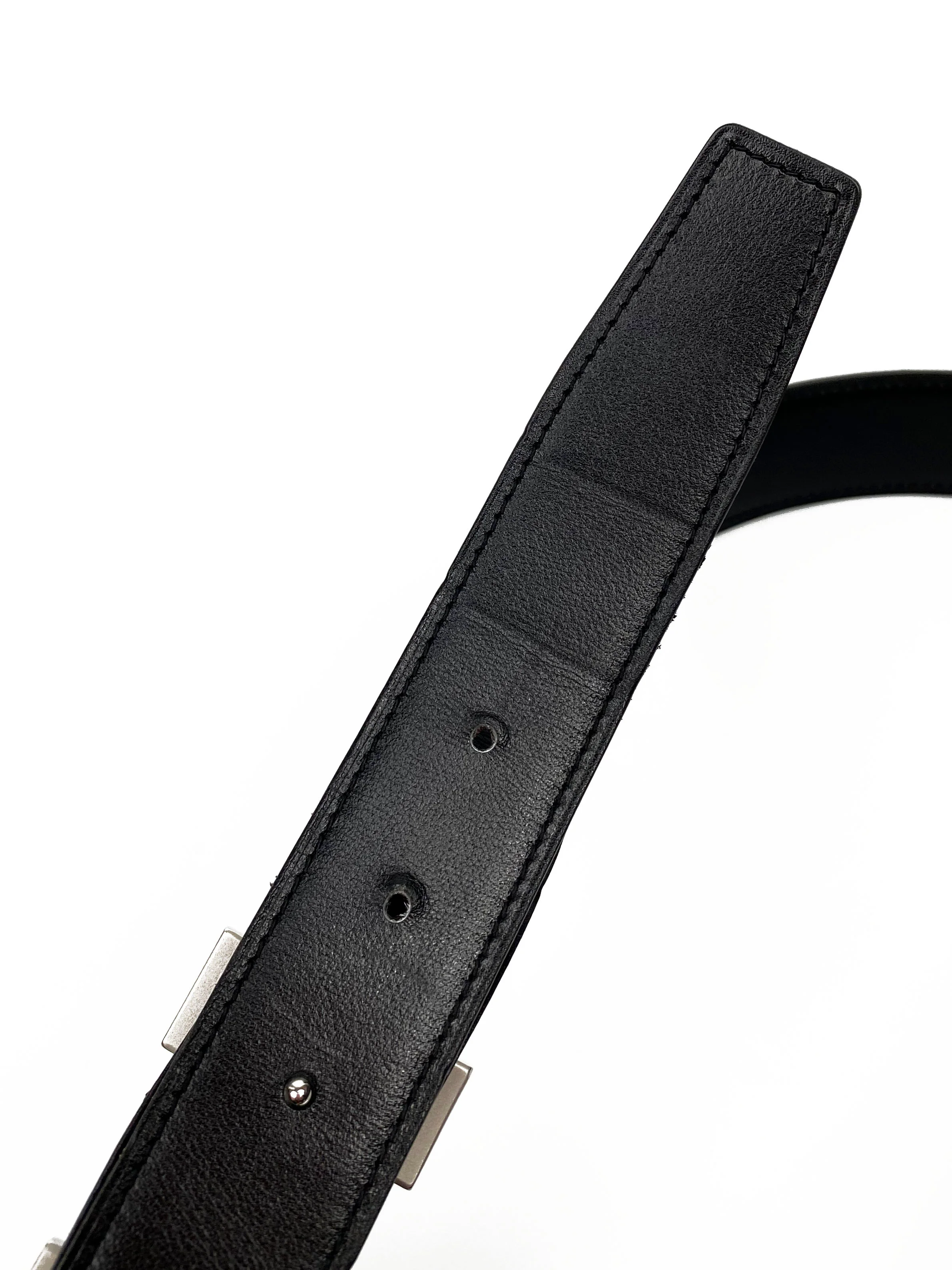 Hermes Mens Martelee Black  Brown Reversible Belt
