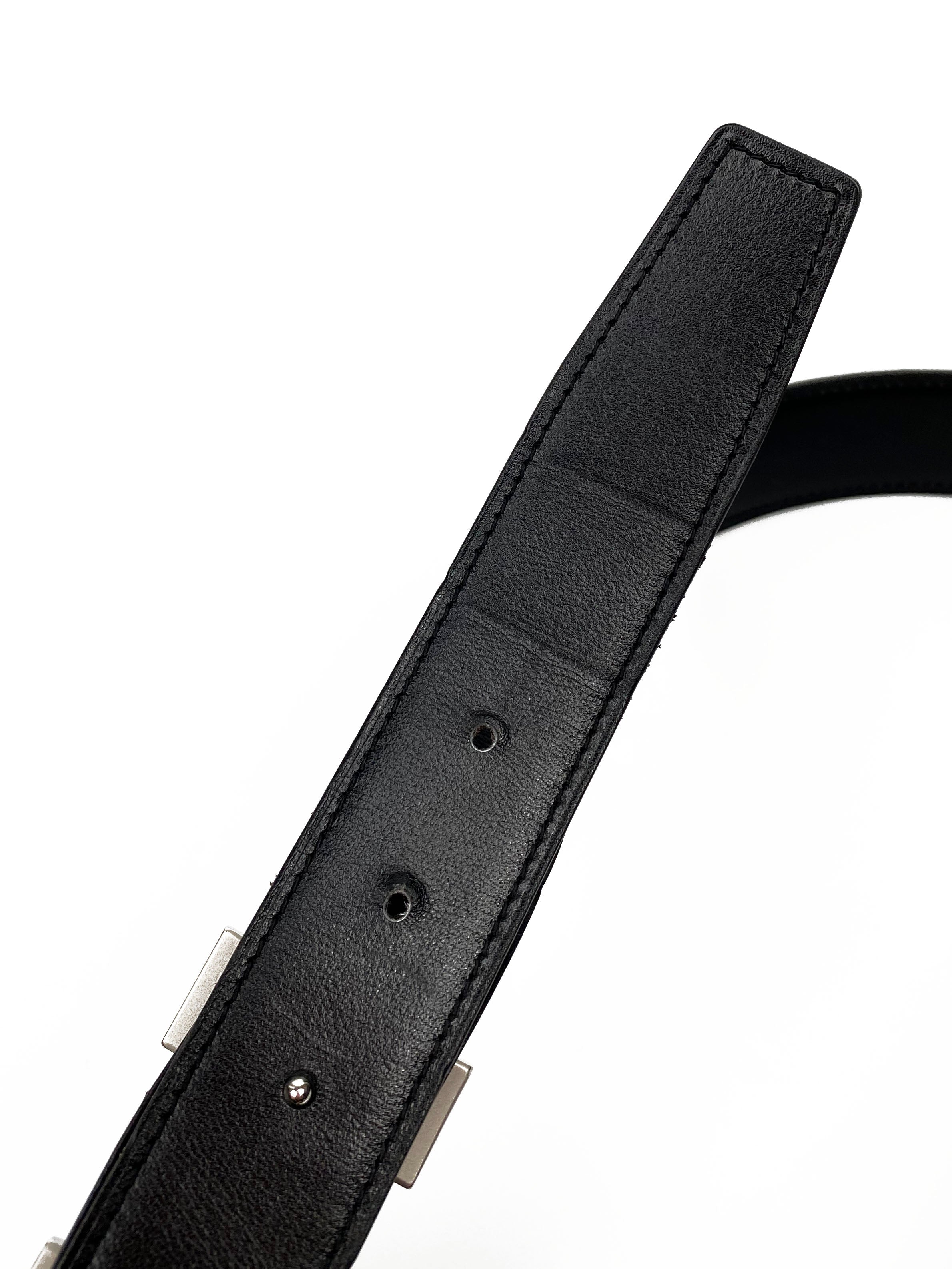 Hermes Men
s Martelee Black 
Brown Reversible Belt