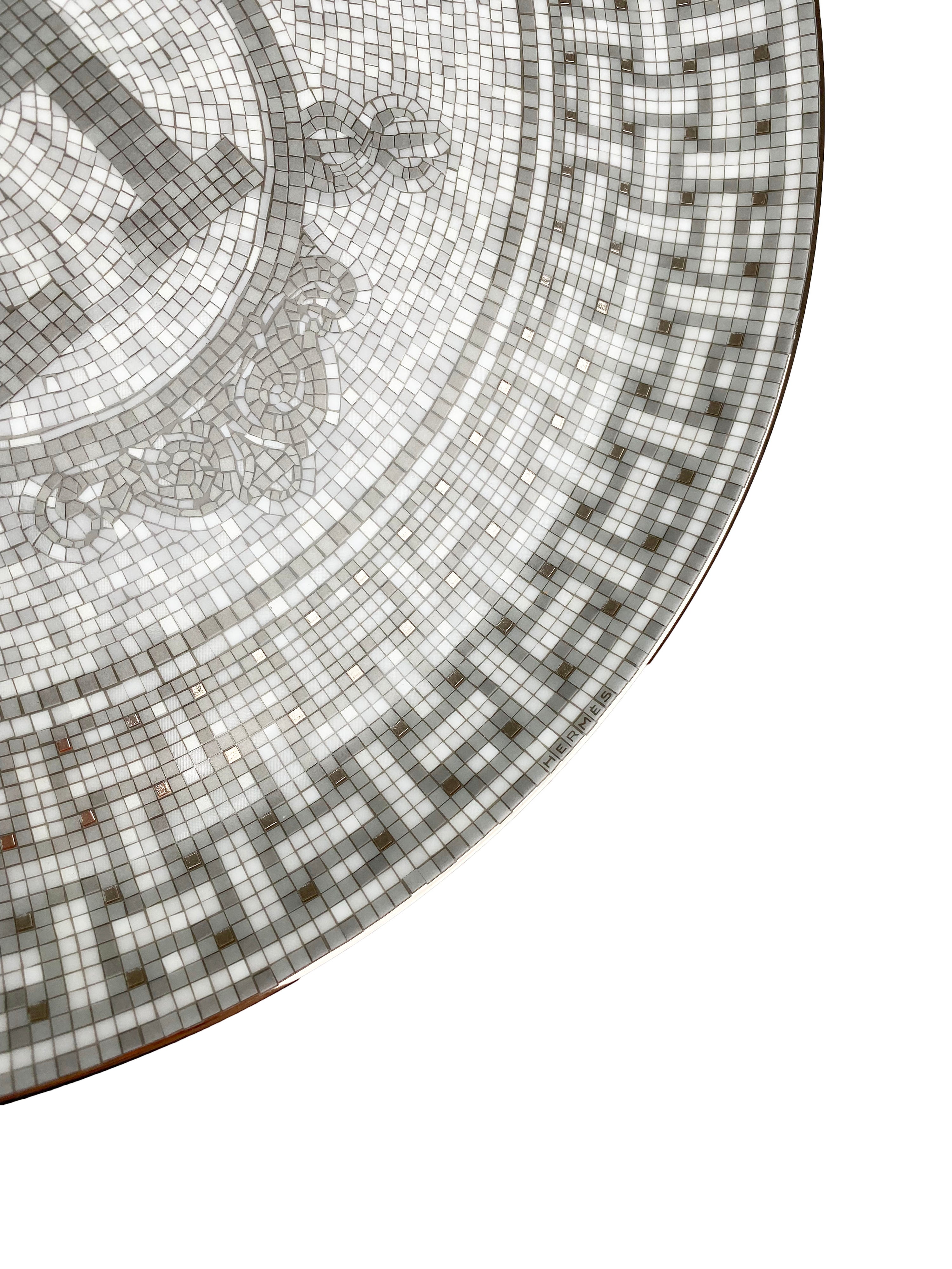 Hermes Mosaique Au 24 Platinum Tart Platter