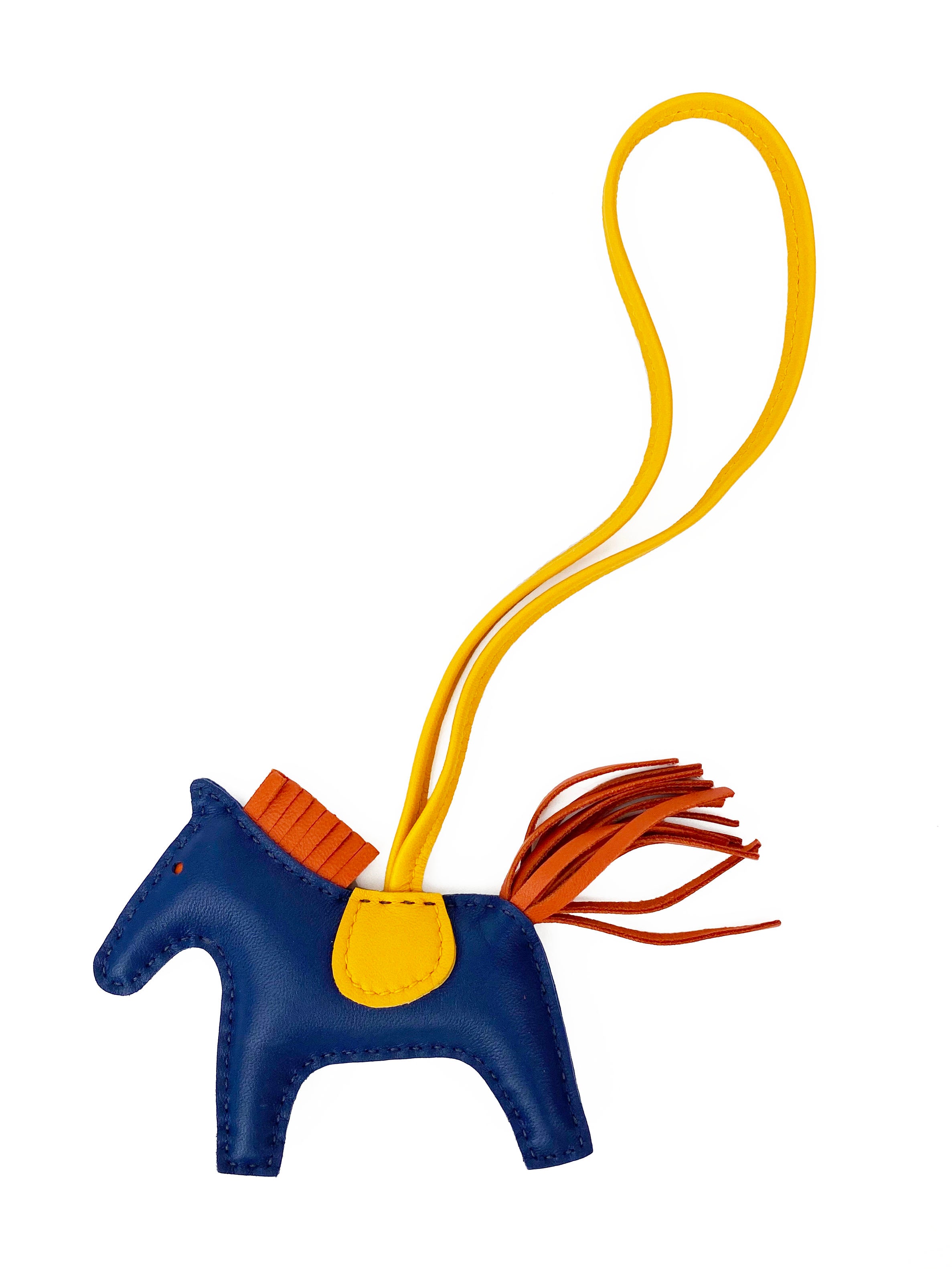 Hermes Navy, Yellow 
Orange Rodeo PM Bag Charm