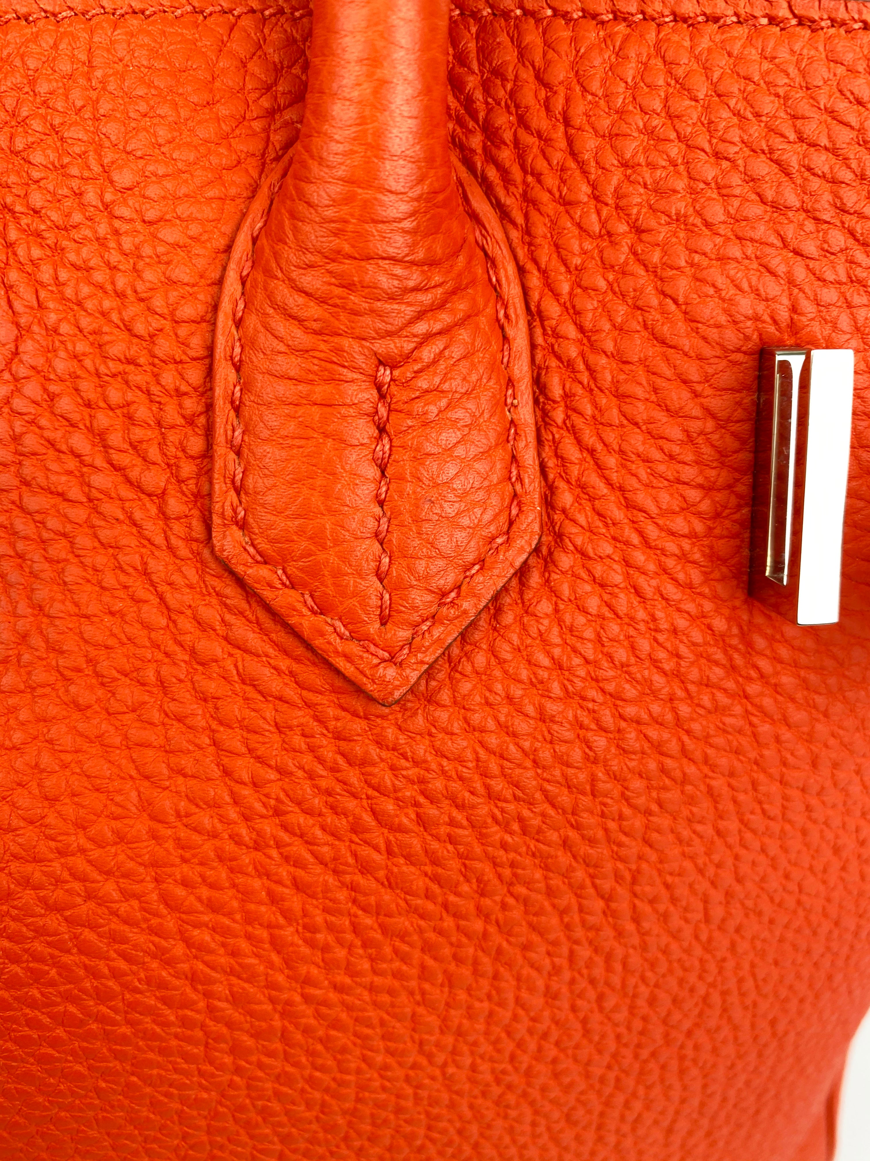 Hermes 8V Orange Poppy 30 Birkin Bag