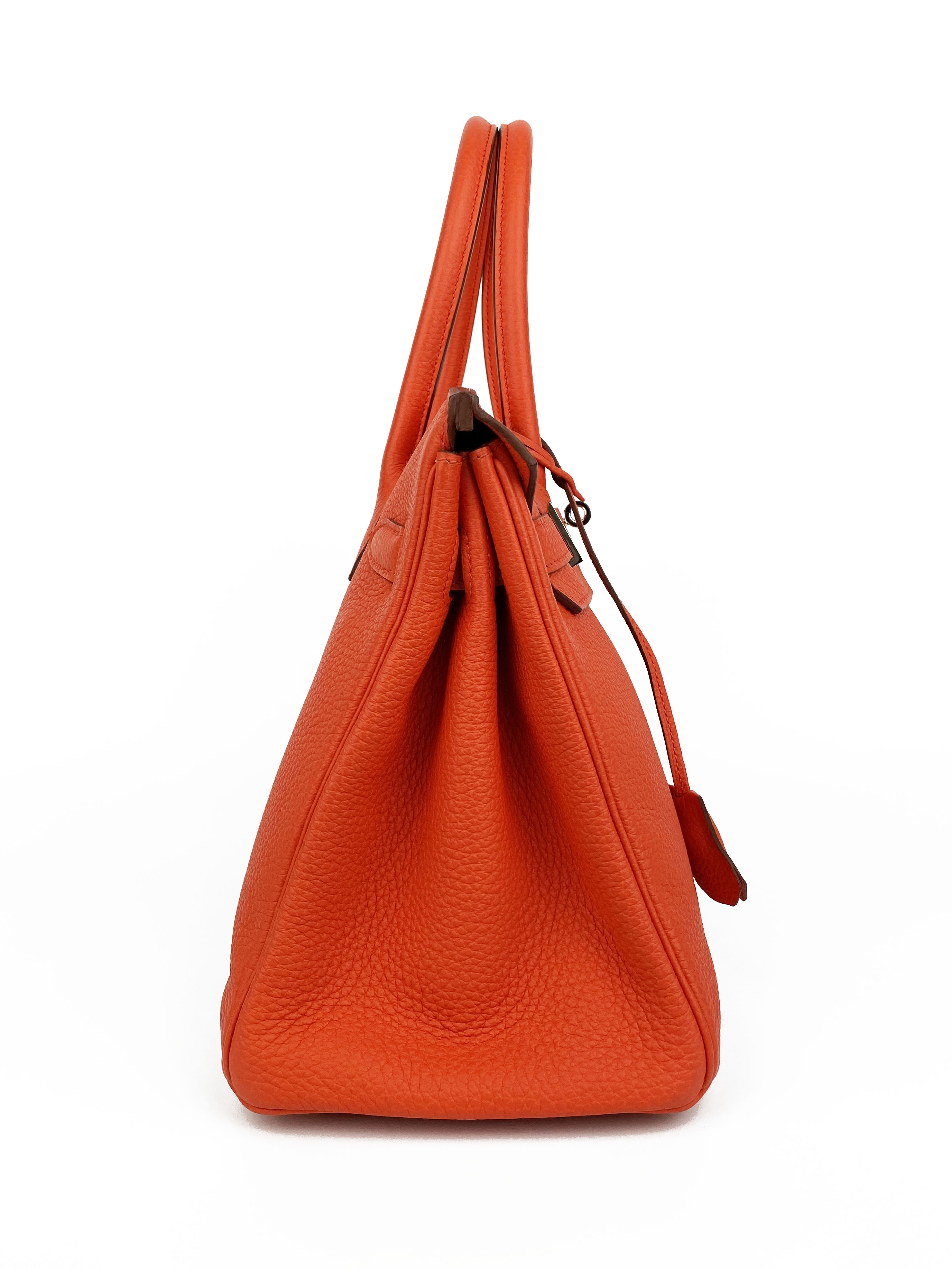 Hermes 8V Orange Poppy 30 Birkin Bag