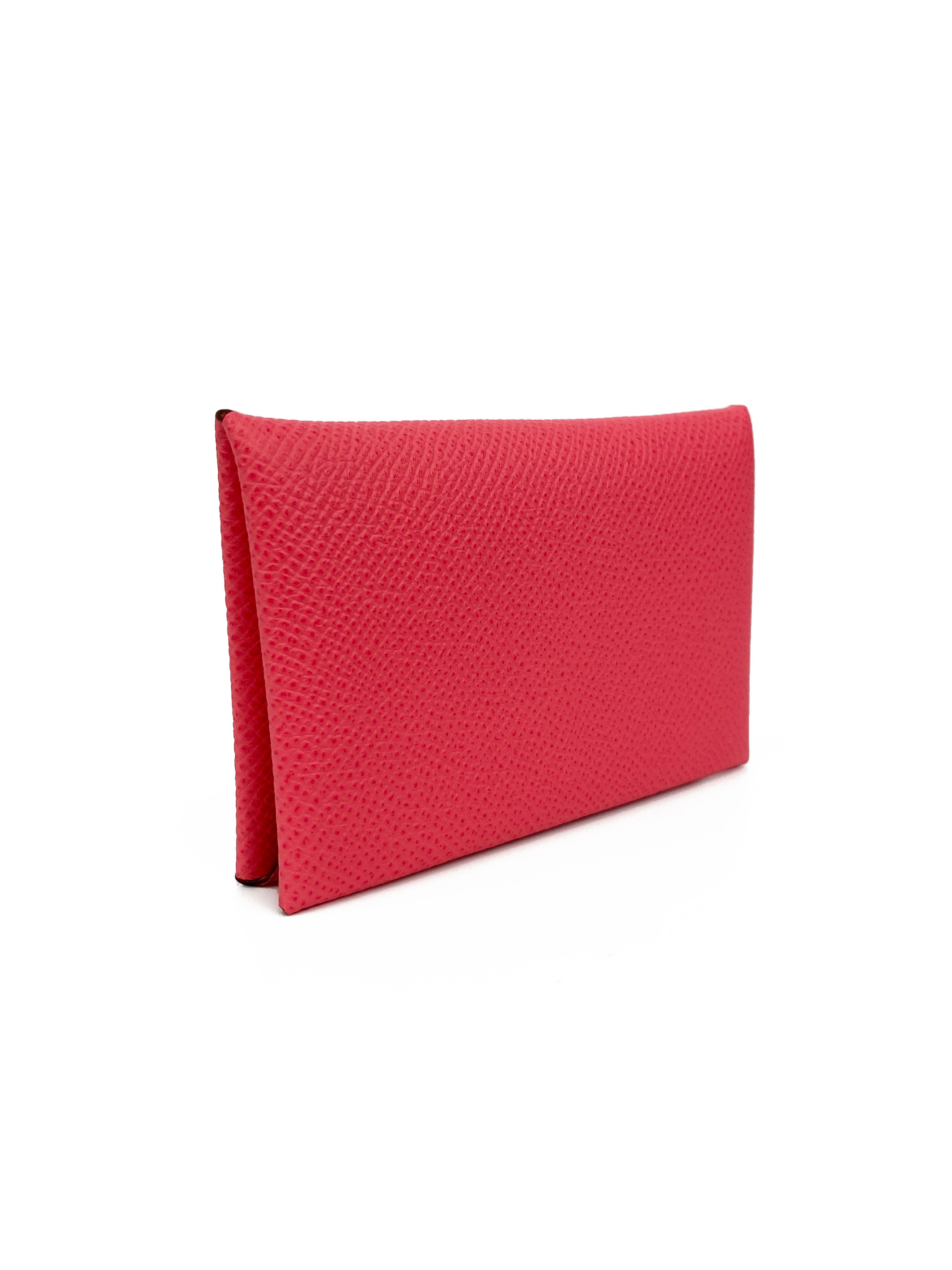 Hermes Rose Azalee Calvi Cardholder