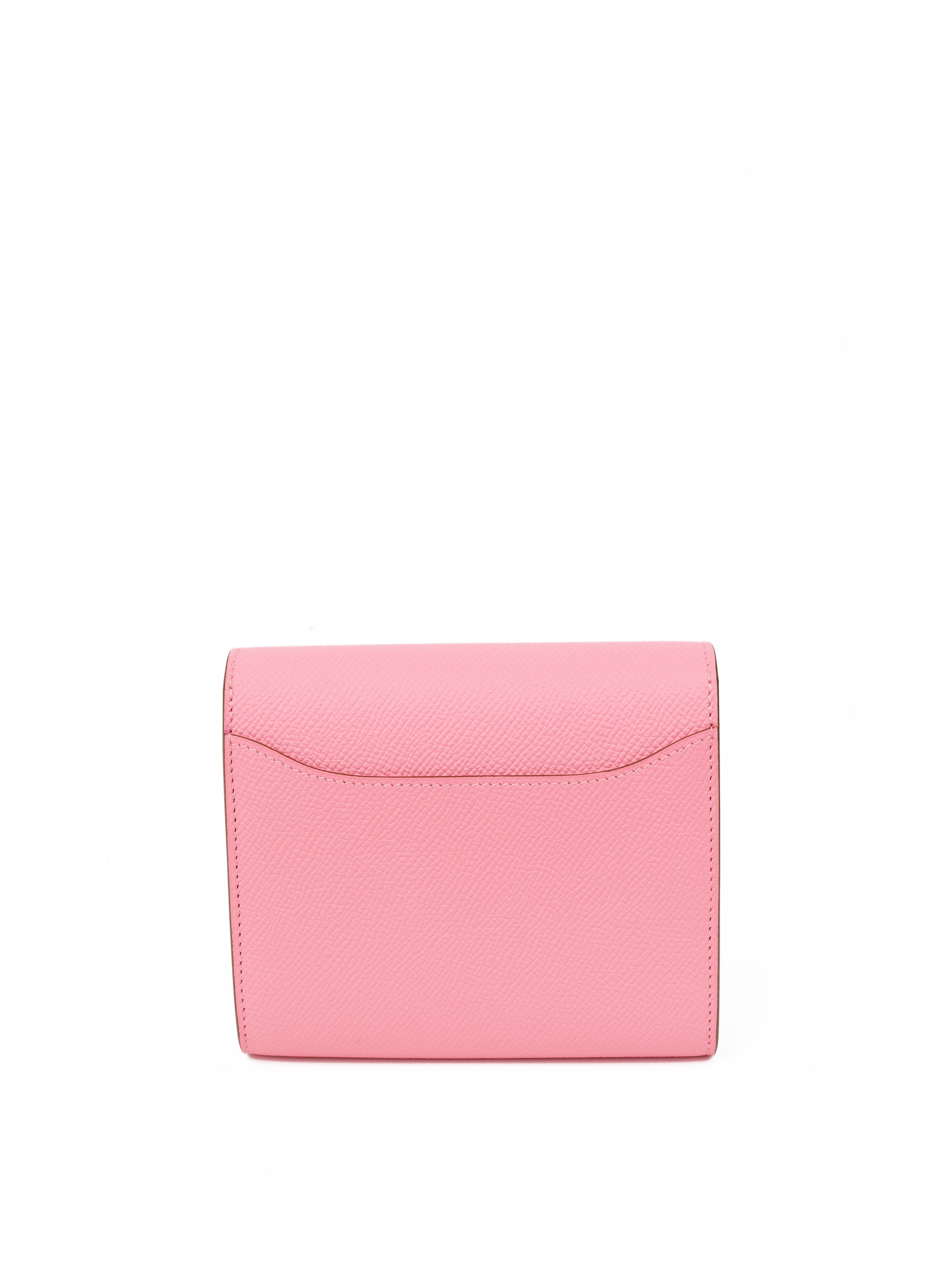 Hermes Rose Confetti Constance Epsom Slim Wallet