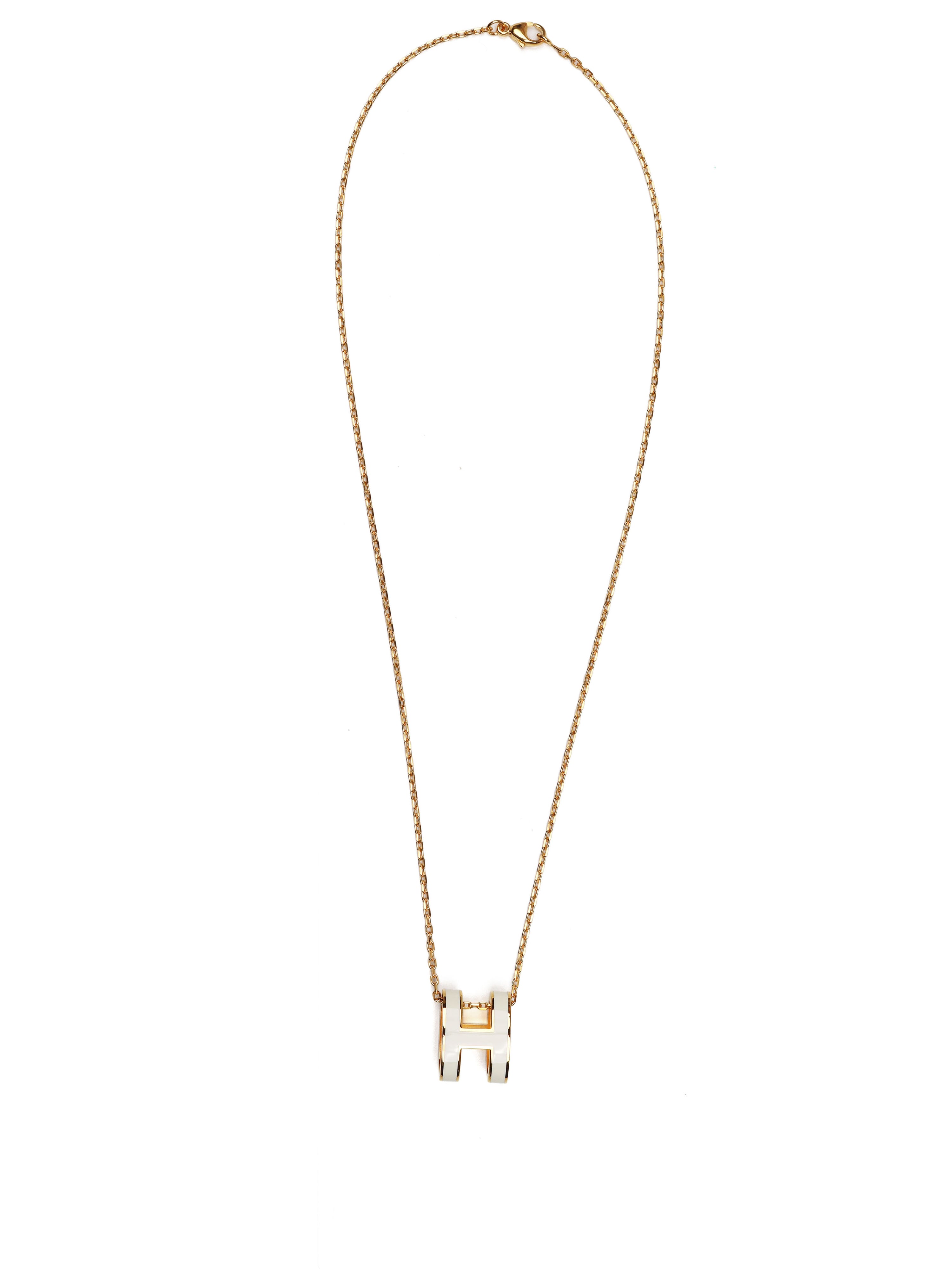 Hermes White Pop H Necklace