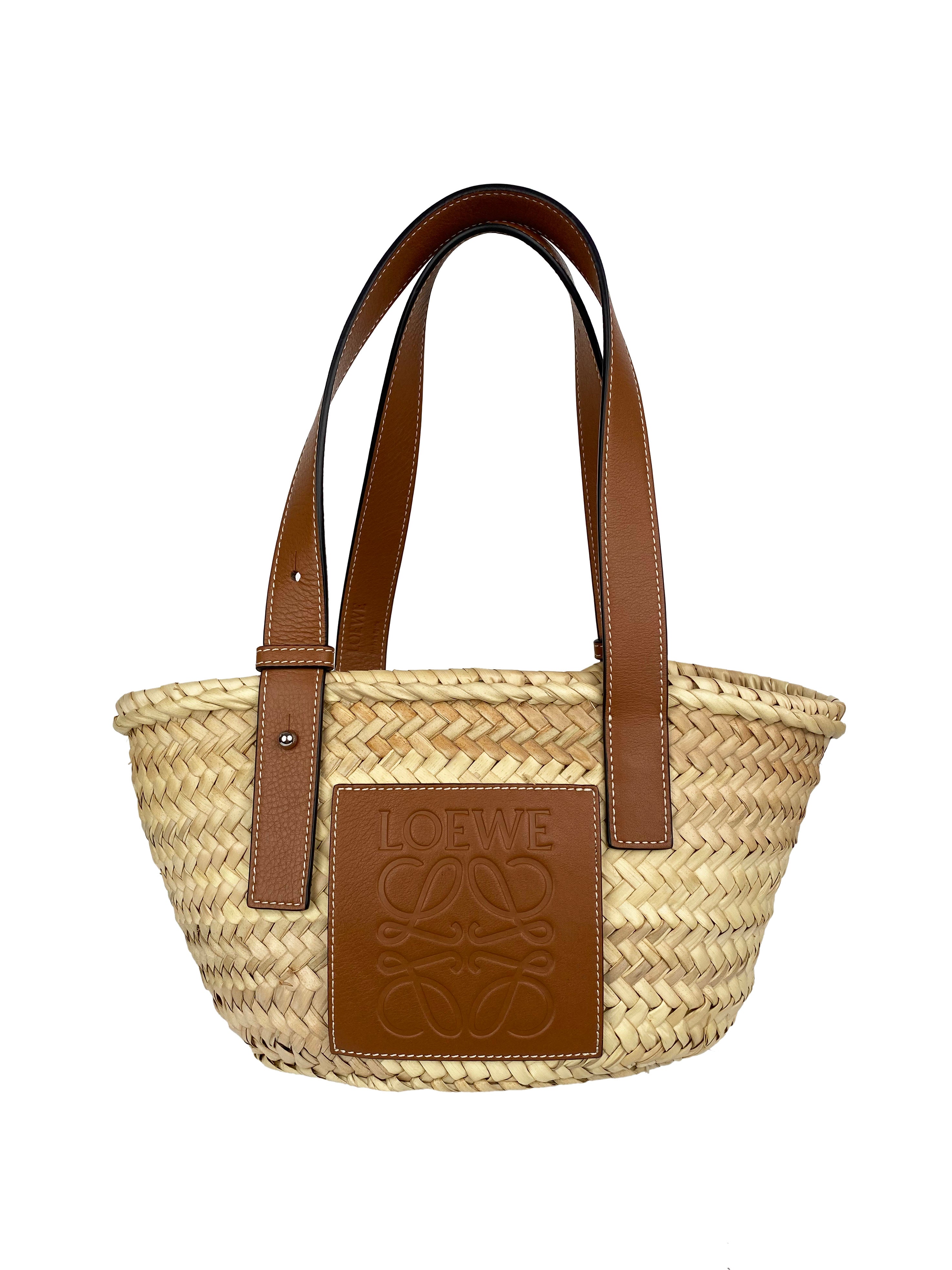 Loewe Tan Small Raffia Tote Bag