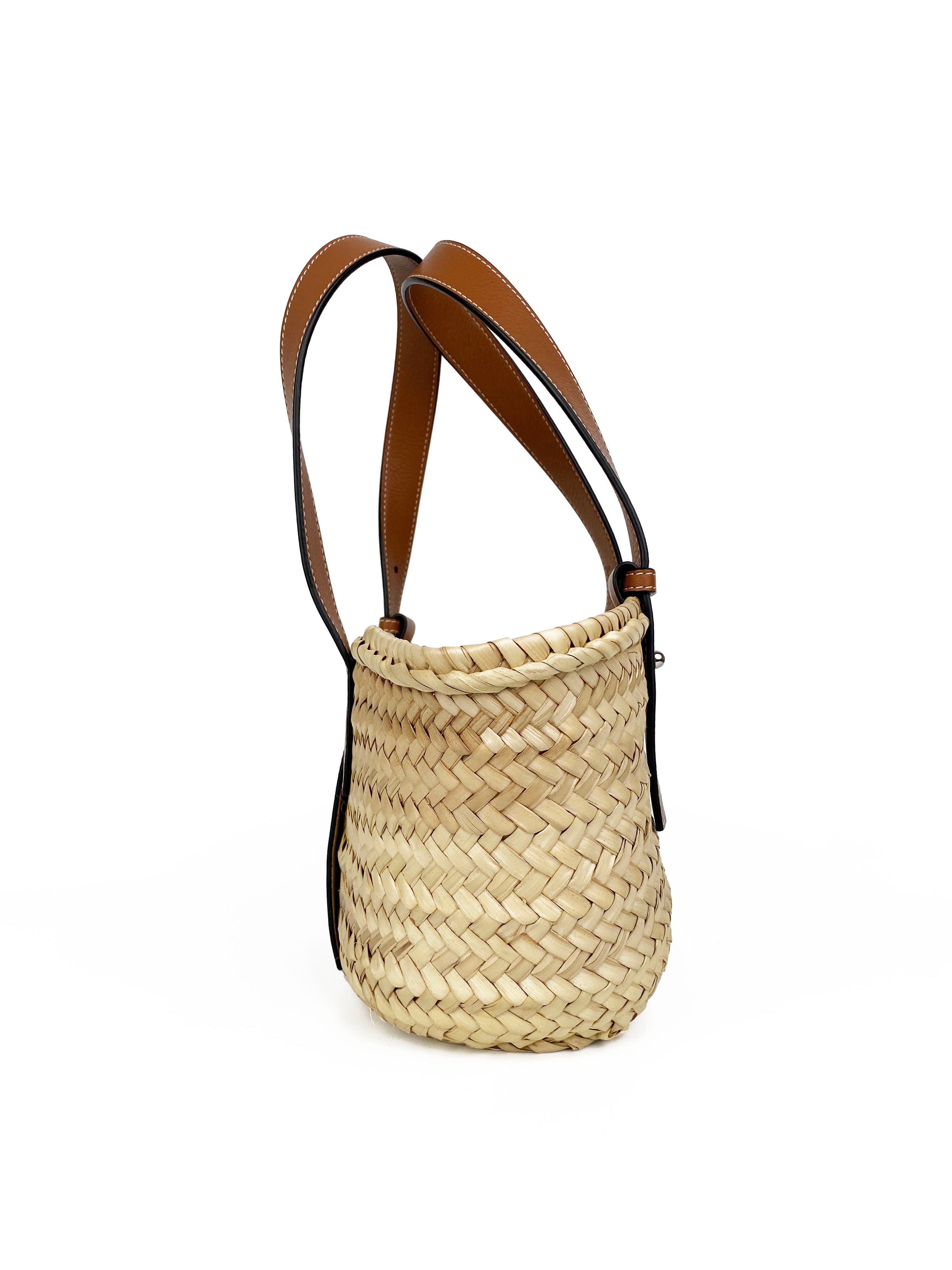 Loewe Tan Small Raffia Tote Bag