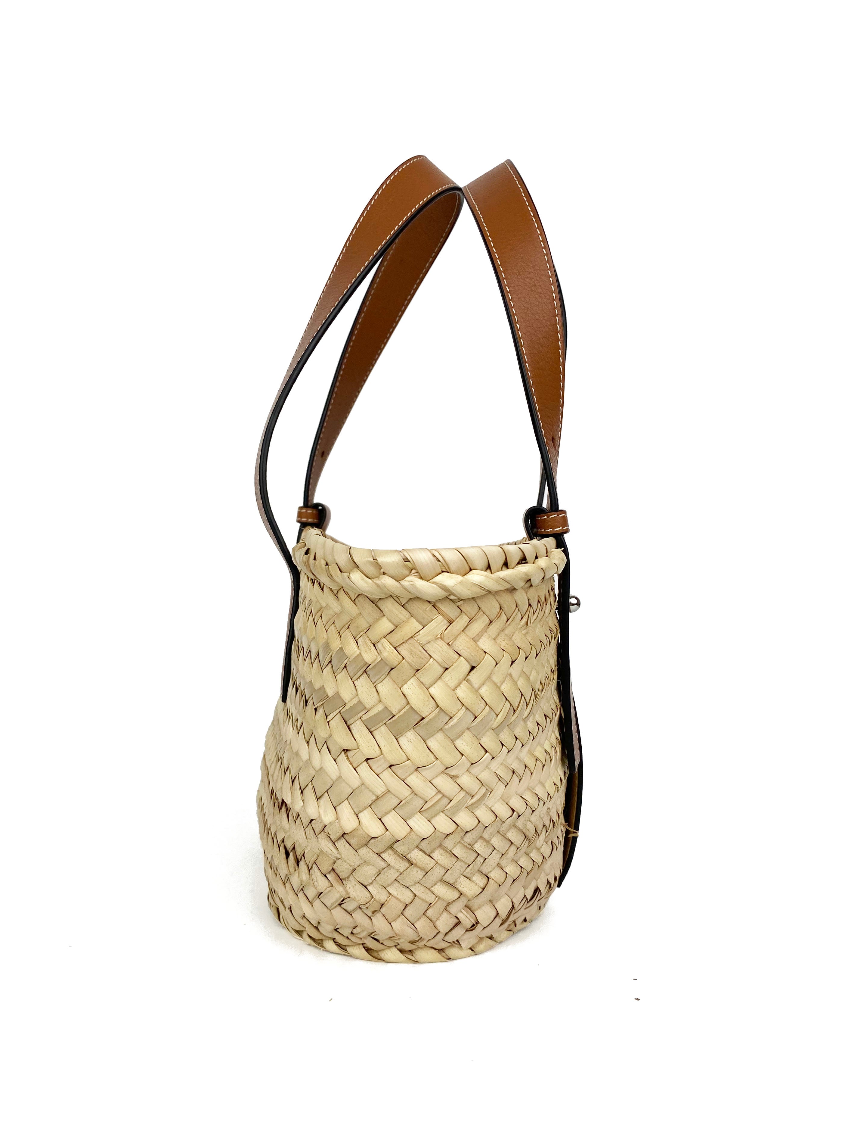 Loewe Tan Small Raffia Tote Bag