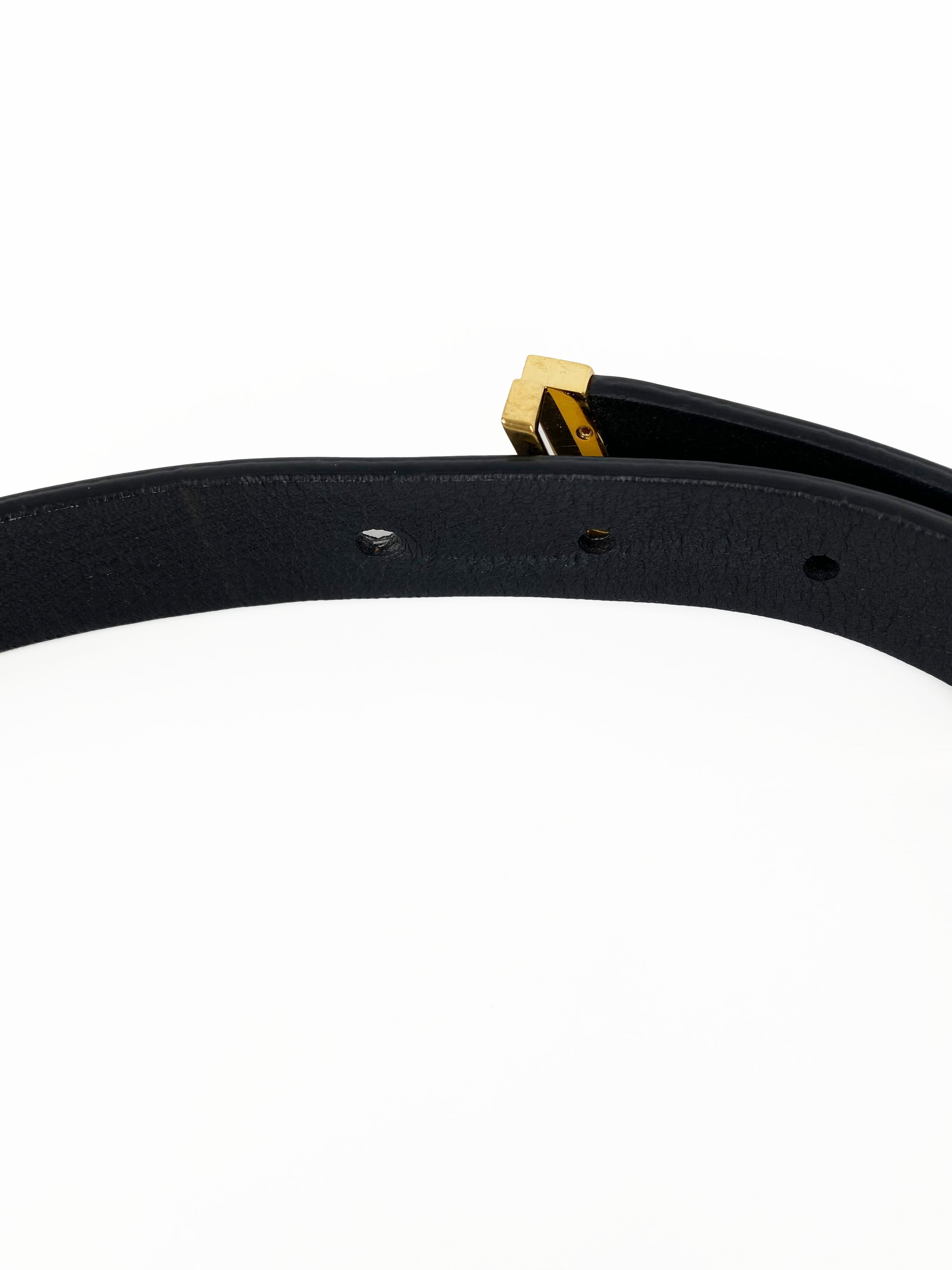 Louis Vuitton Black 20mm Initiales Belt 75