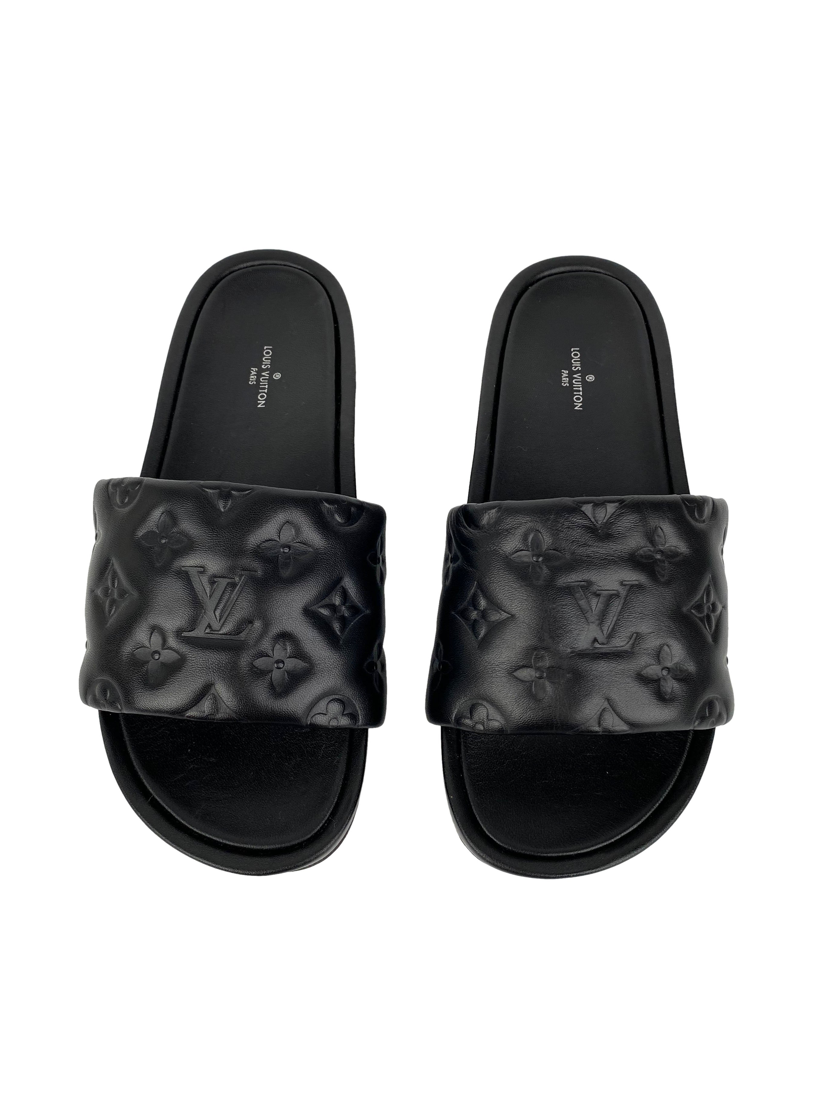 Louis Vuitton Black Platform Slides 39