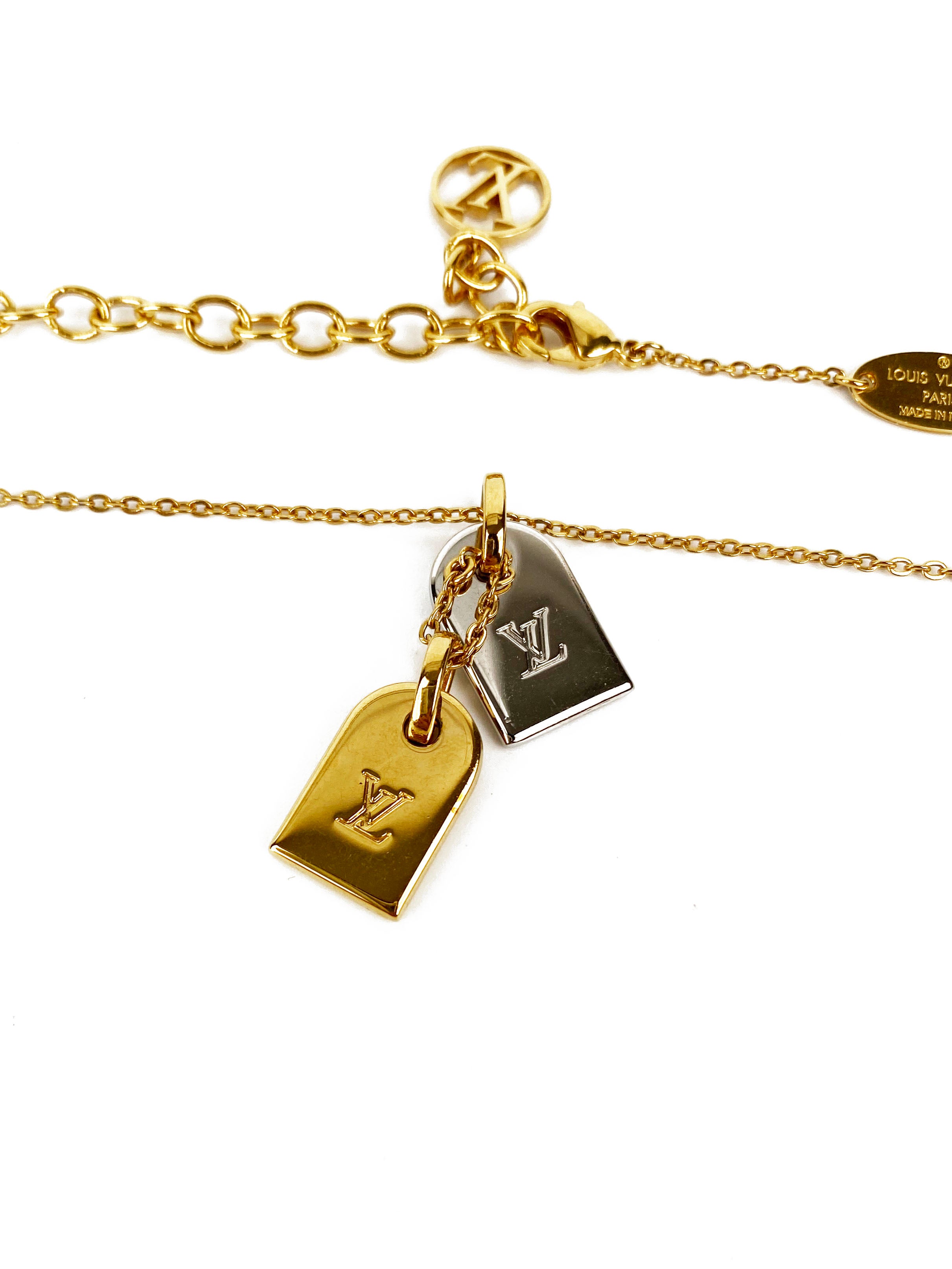 Louis Vuitton Gold 
Silver Nanogram Necklace