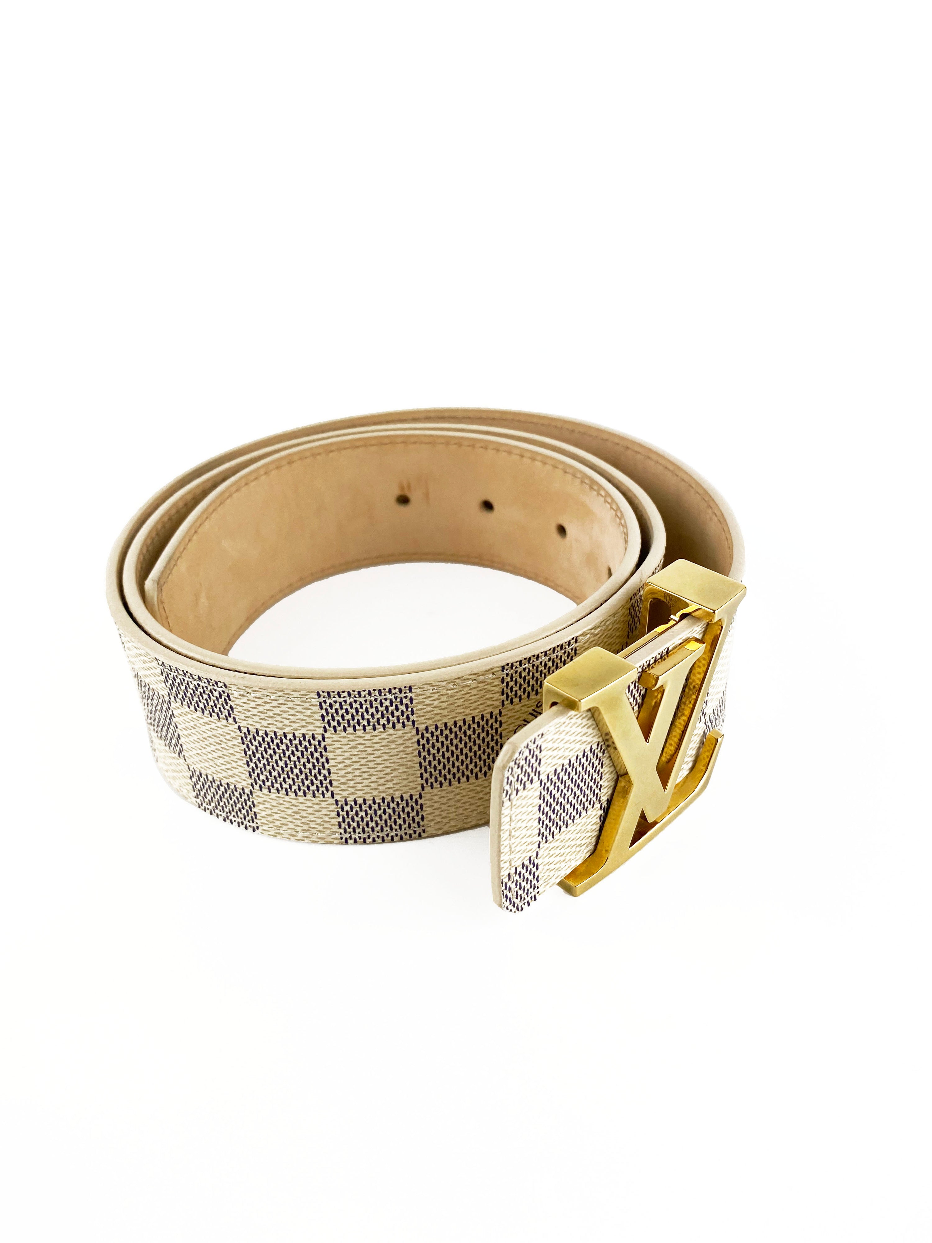 Louis Vuitton Azur Damier White Monogram Belt