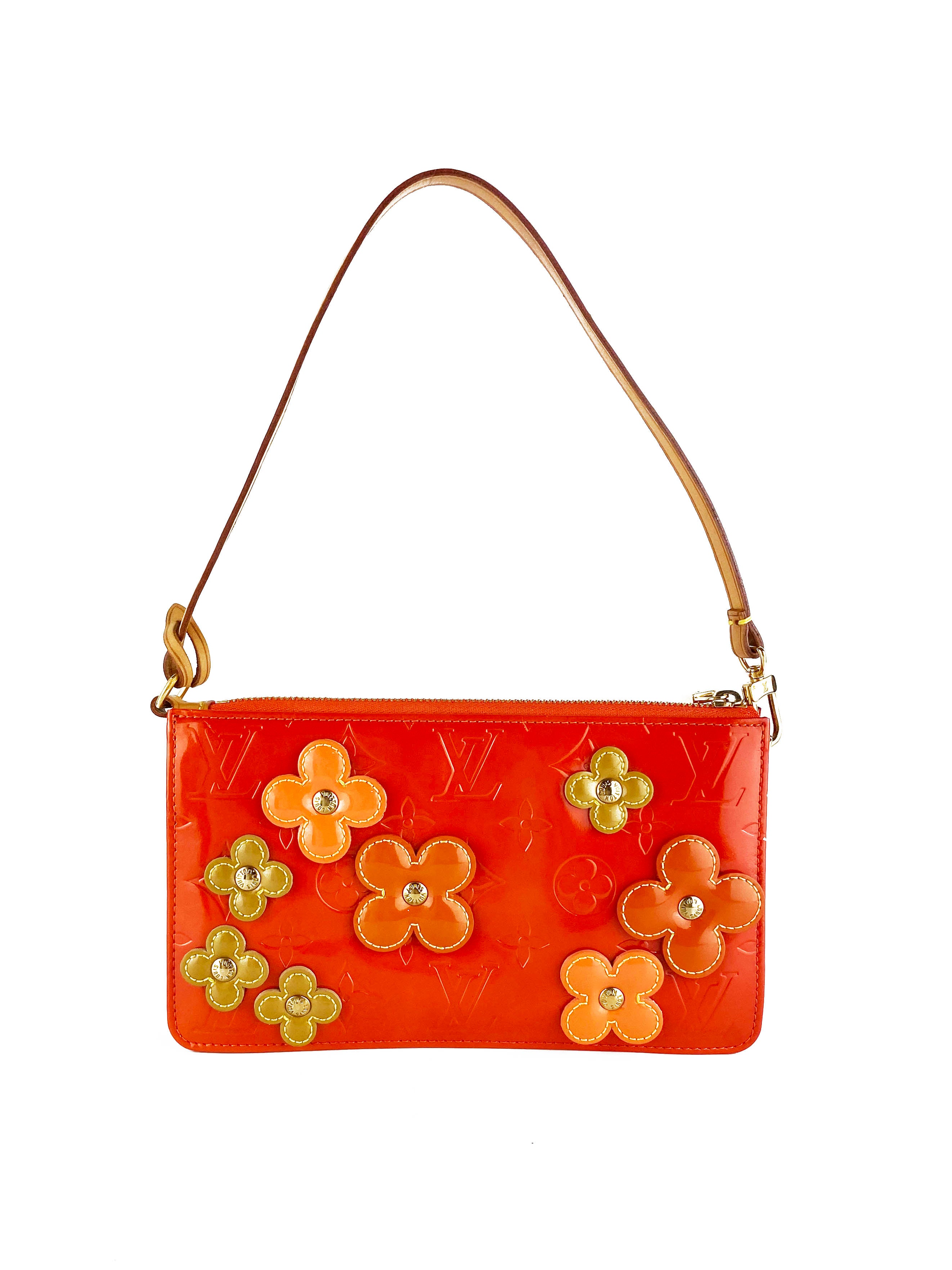 Louis Vuitton Orange Lexington Fleurs Pochette Bag