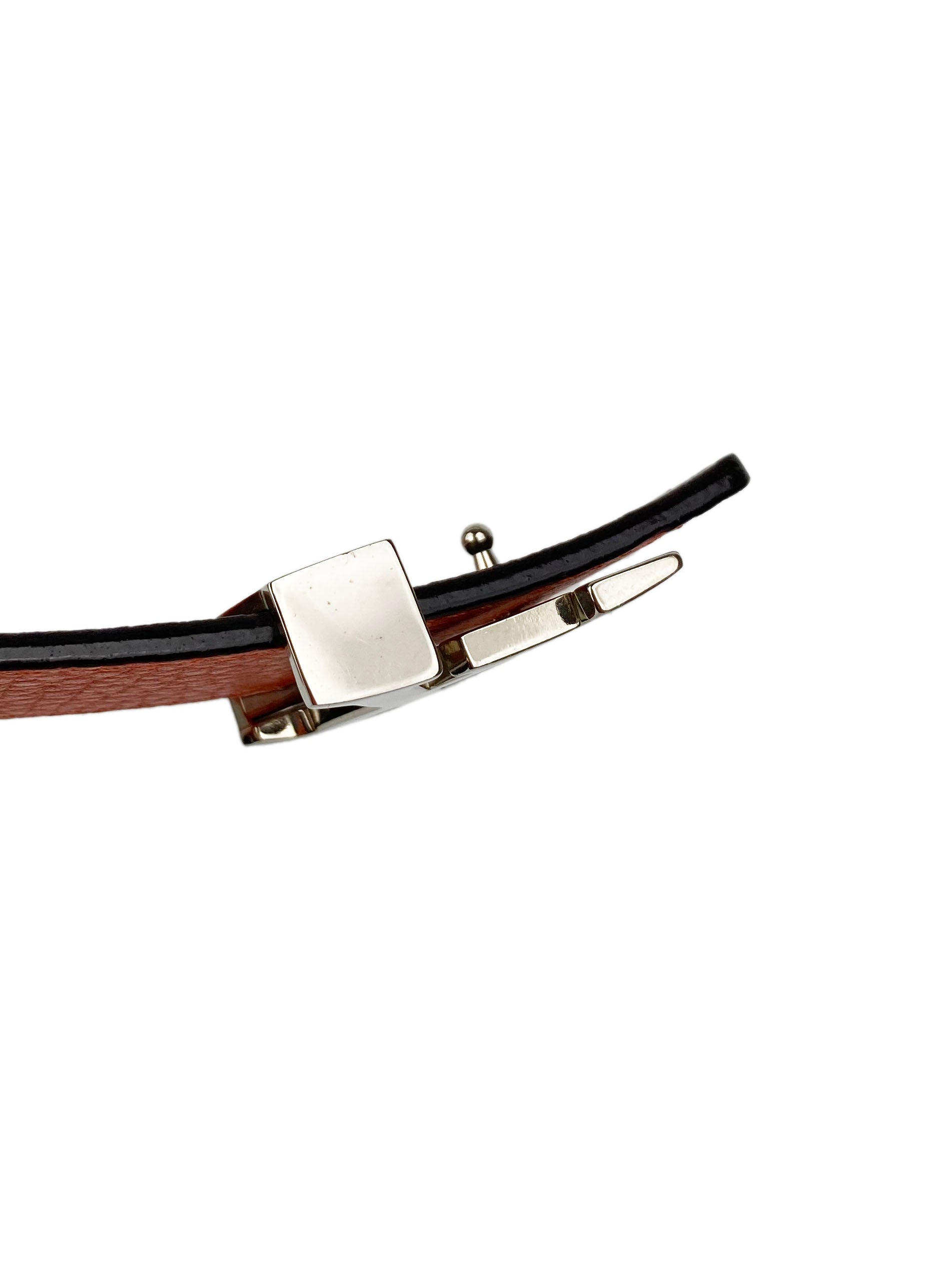 Louis Vuitton Orange 
Brown Reversible Belt 90