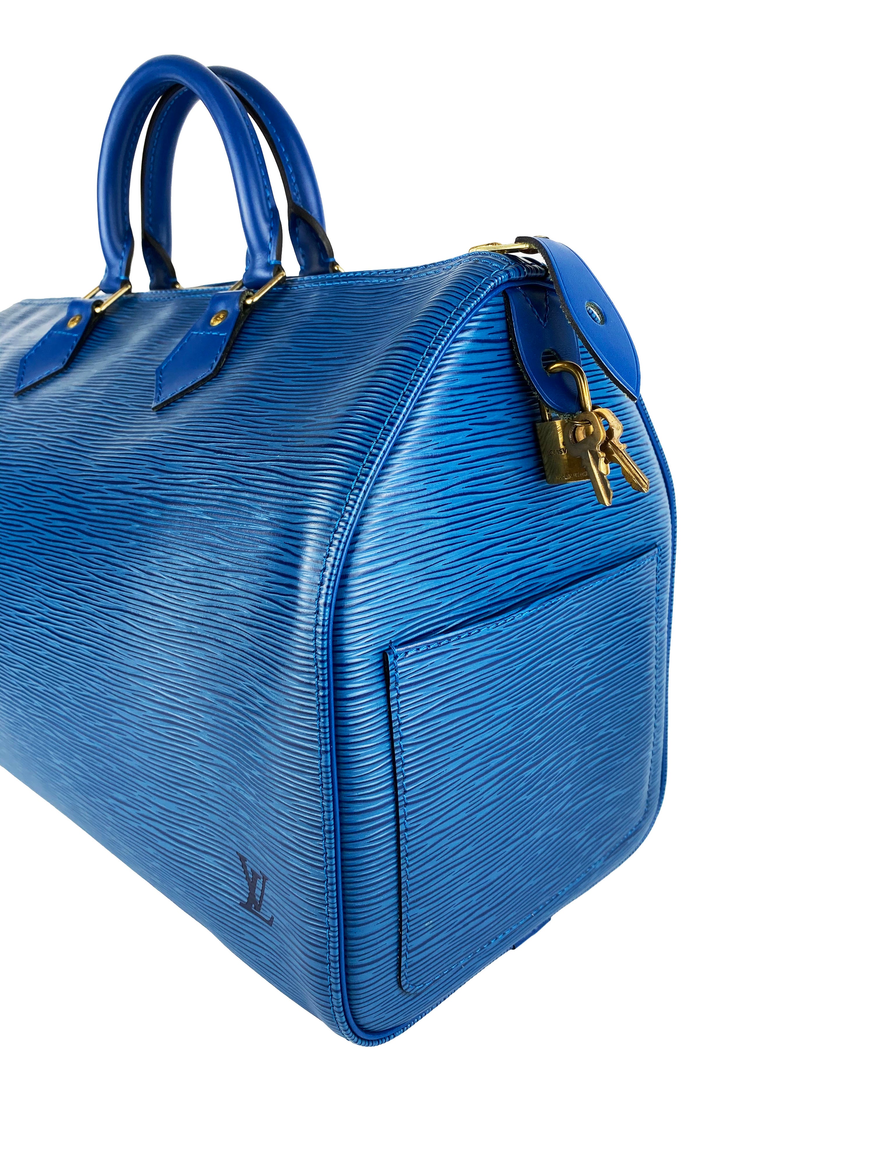 Louis Vuitton Speedy 35 Epi Toledo Blue Handbag