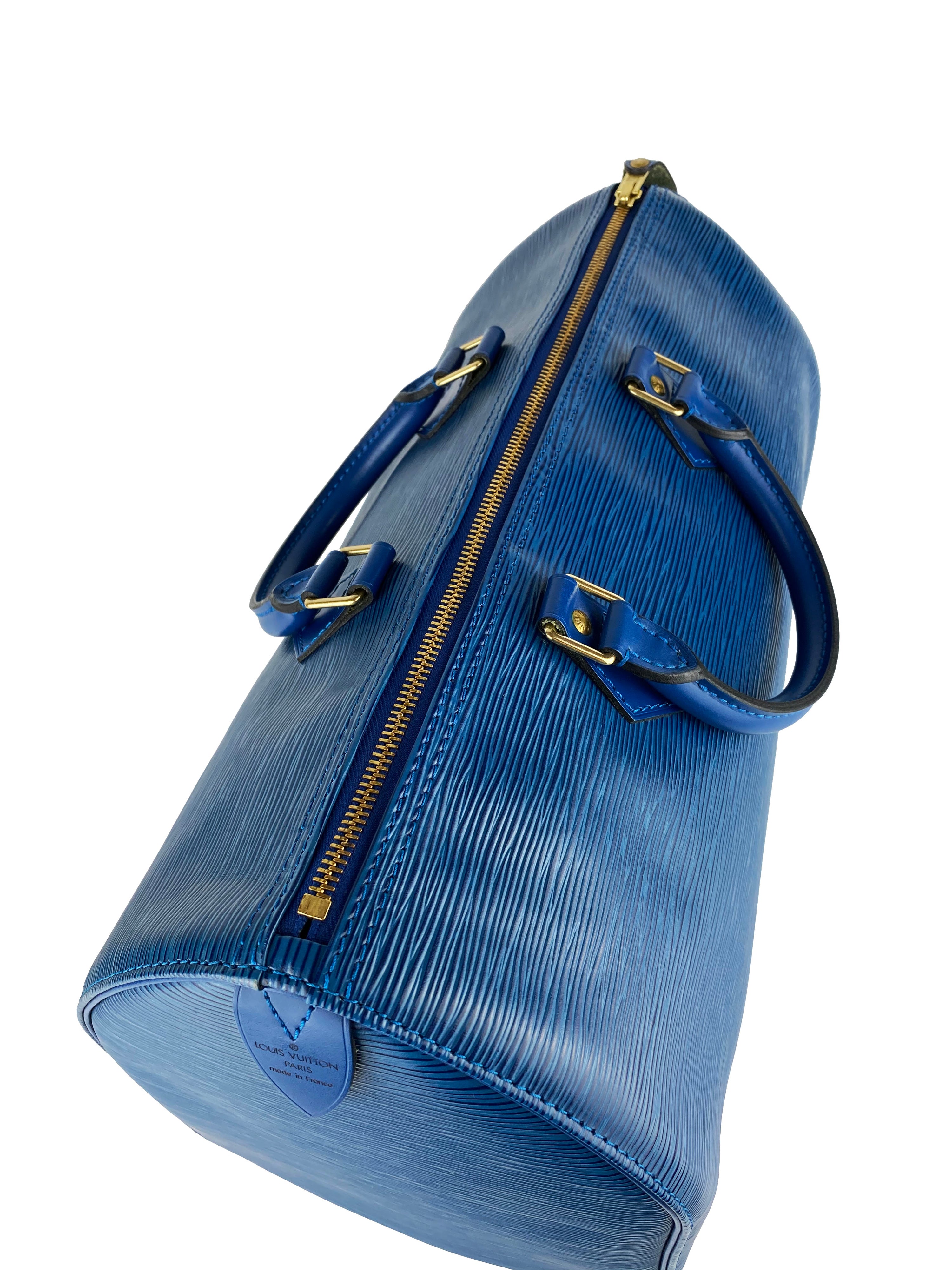 Louis Vuitton Speedy 35 Epi Toledo Blue Handbag