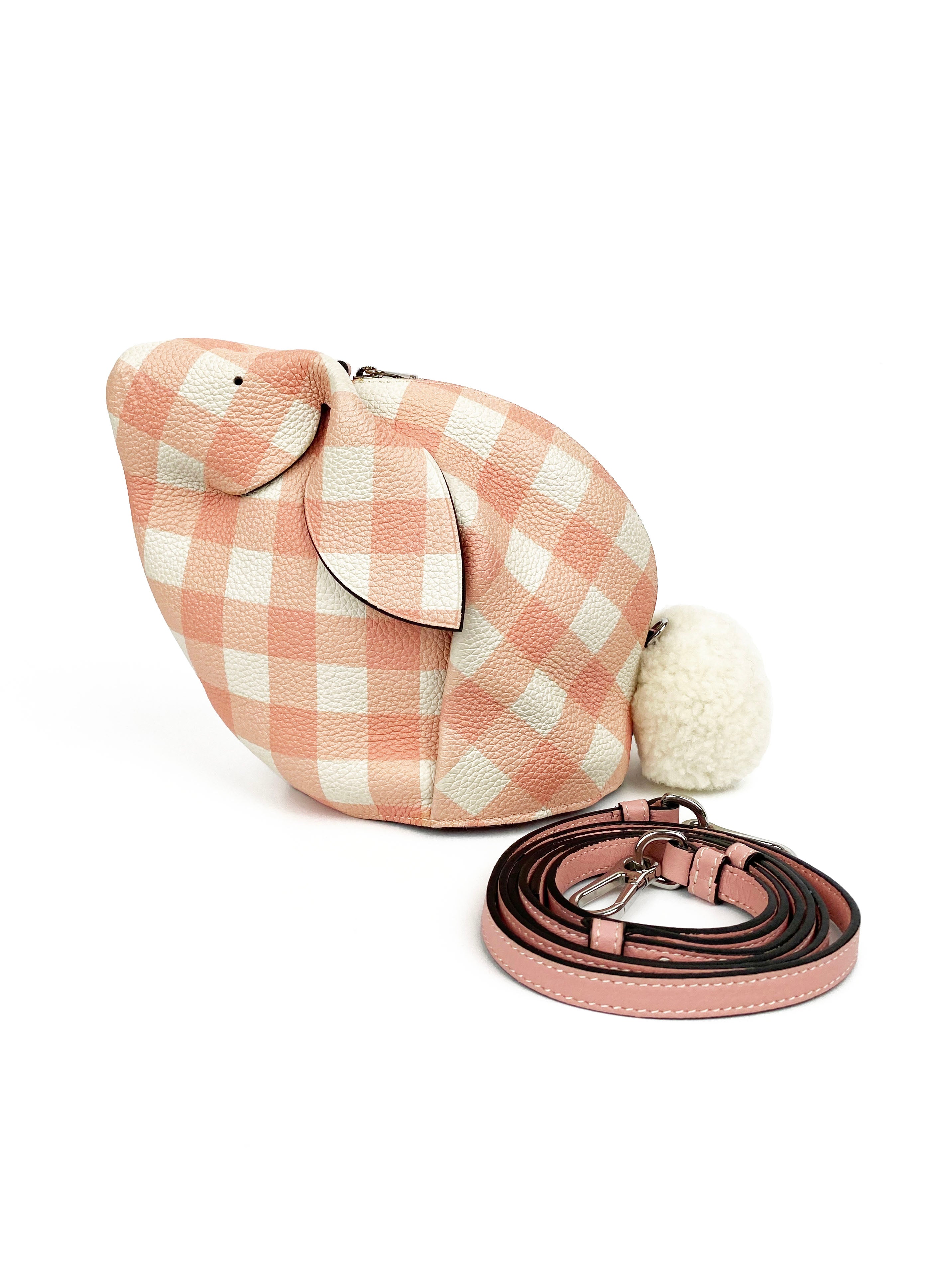 Loewe Pink Gingham Bunny Bag