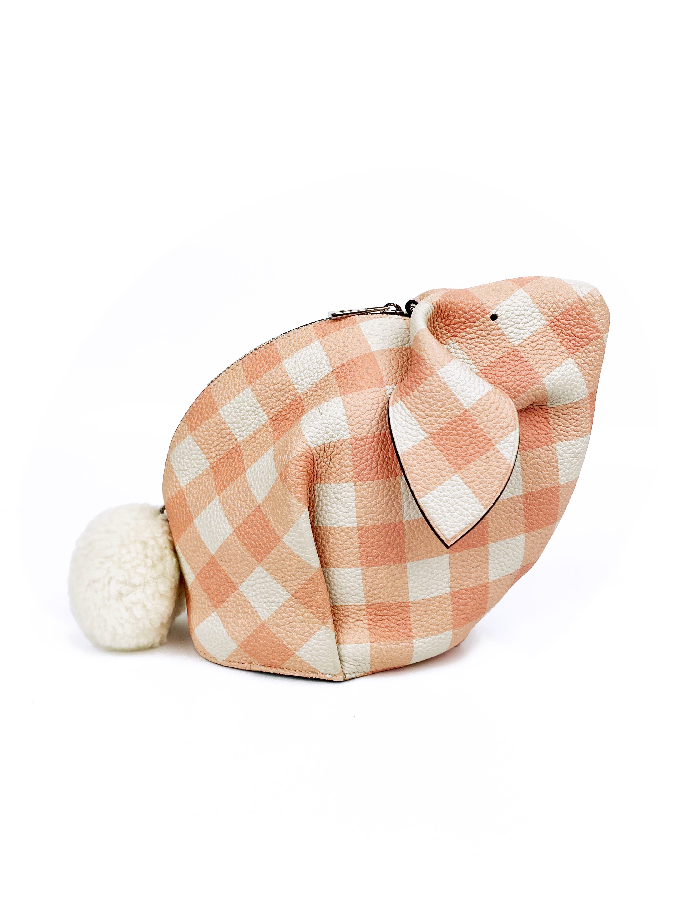 Loewe Pink Gingham Bunny Bag