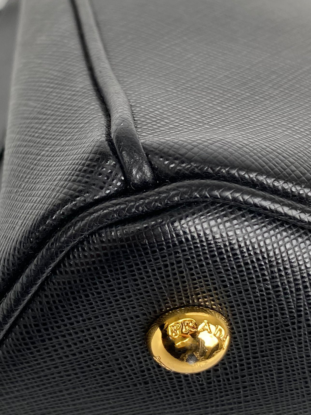 Prada Black Medium Double Zip Lux Tote Bag