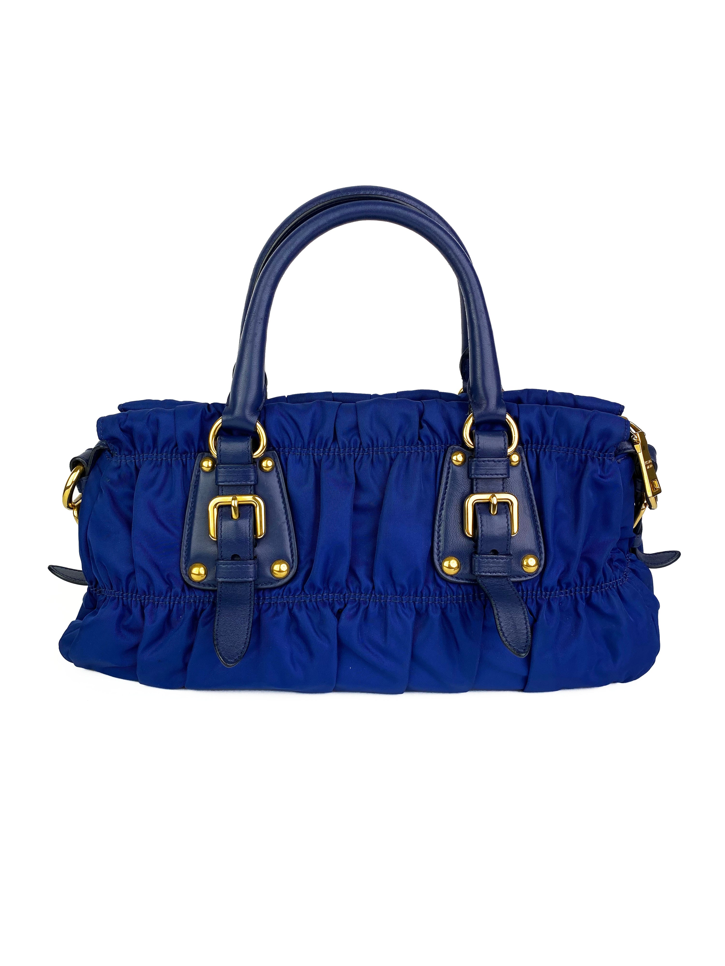 Prada Blue Nylon Tessuto Gaufre Bag