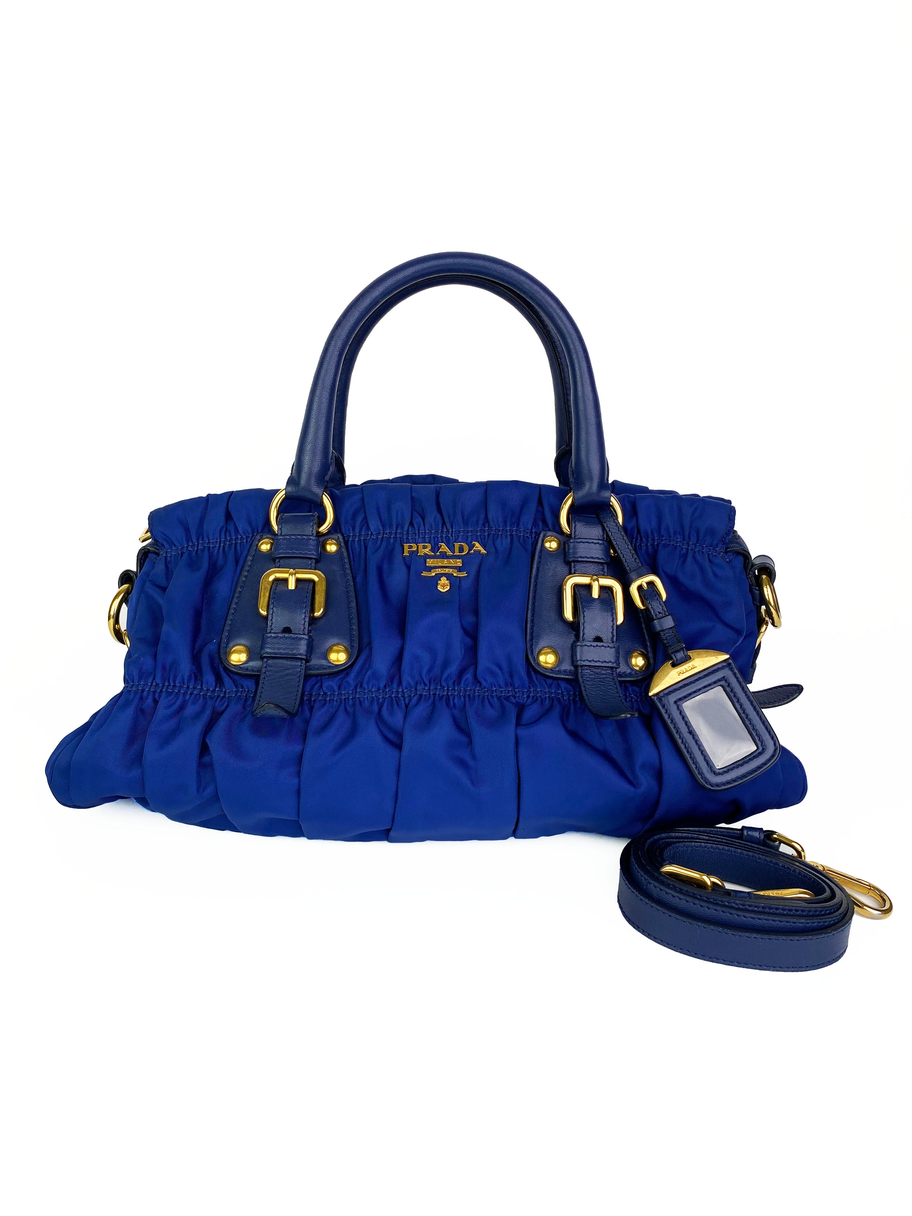 Prada Blue Nylon Tessuto Gaufre Bag