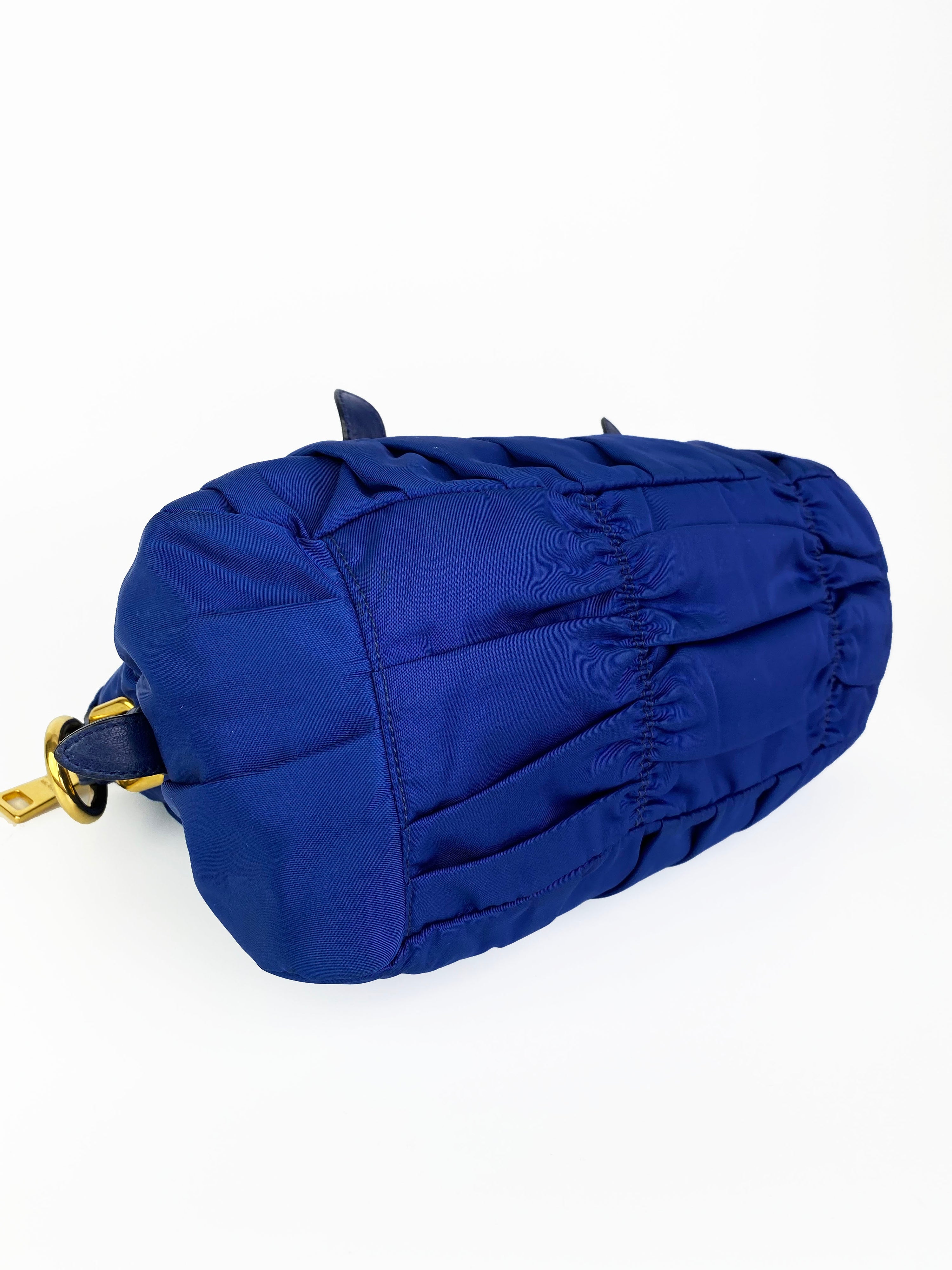 Prada Blue Nylon Tessuto Gaufre Bag