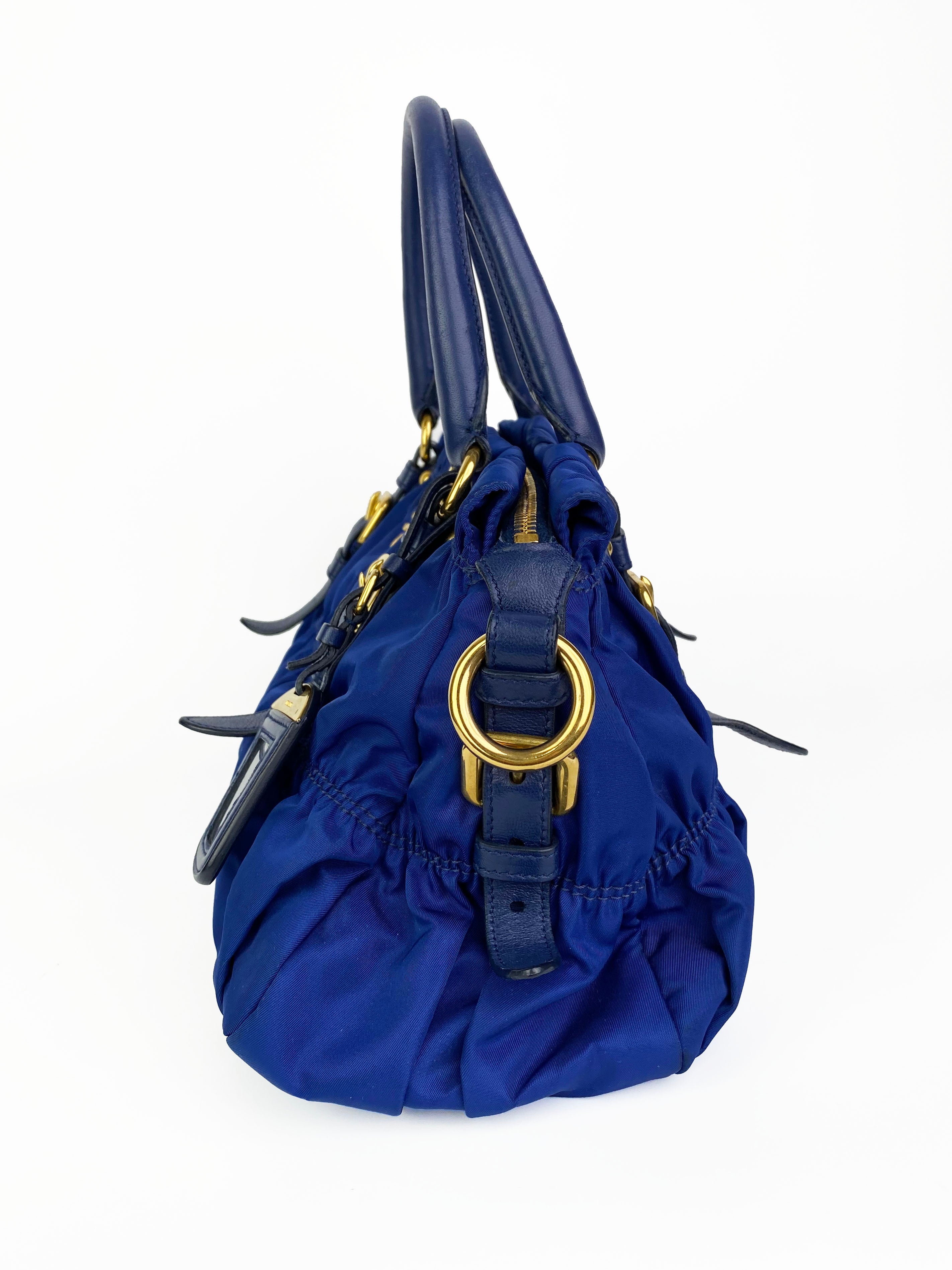 Prada Blue Nylon Tessuto Gaufre Bag