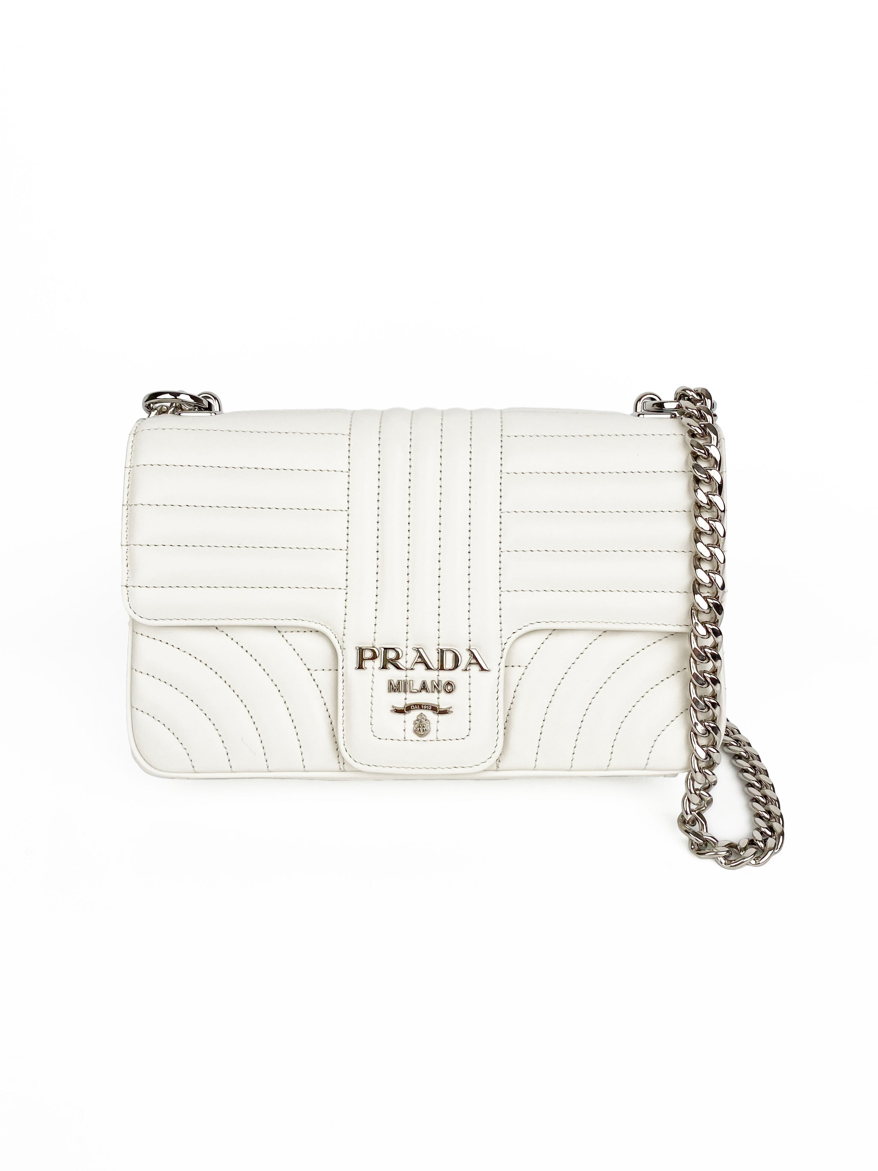 Prada Large White Diagramme Bag