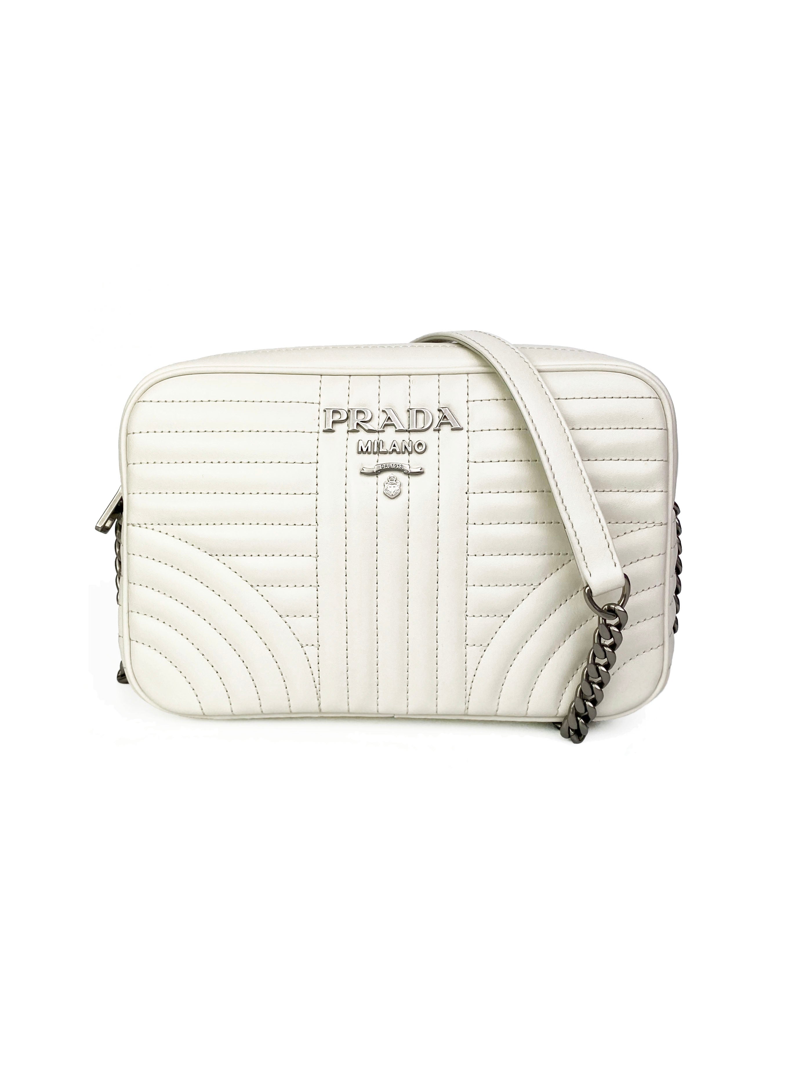 Prada Large White Diagramme Bag