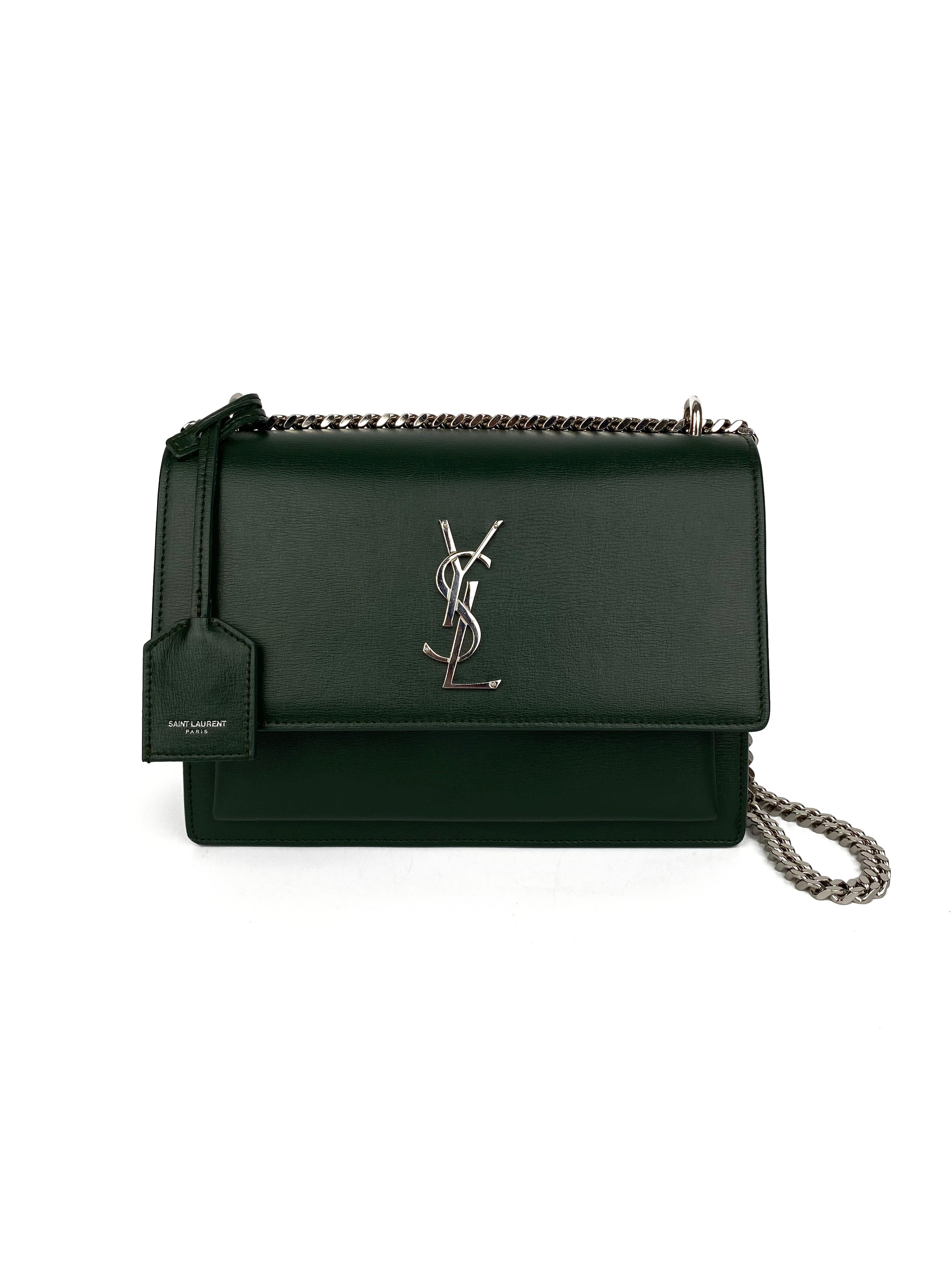 Saint Laurent Dark Green Medium Sunset Bag