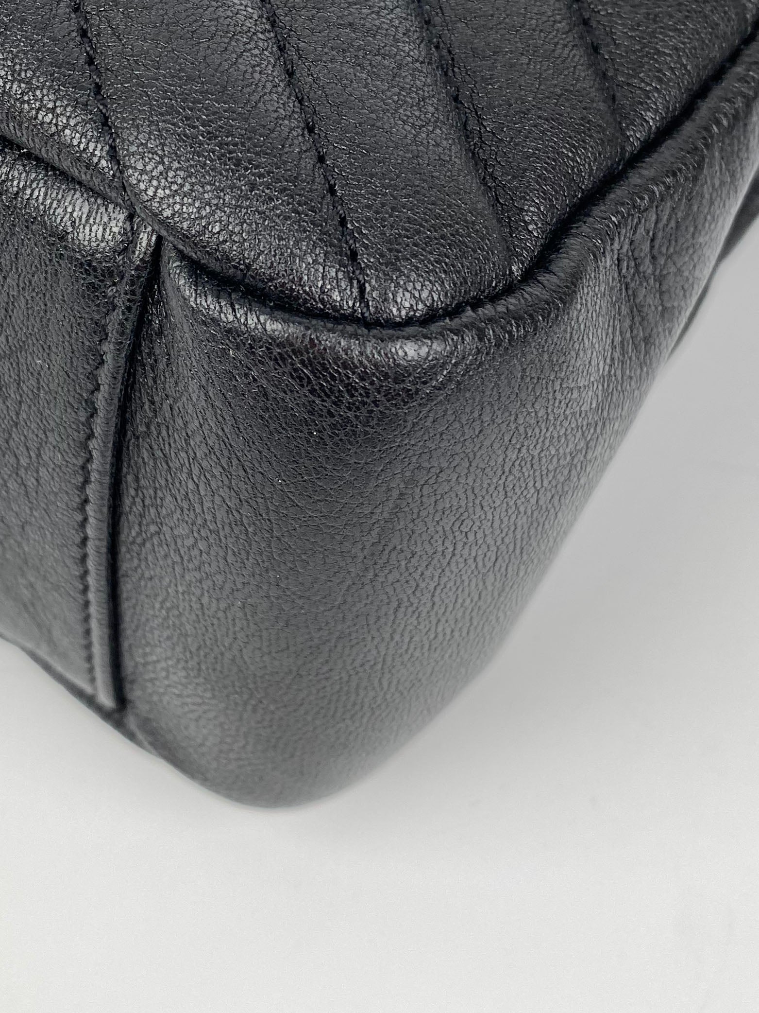 Saint Laurent Large Black Quilted Leather College Bag