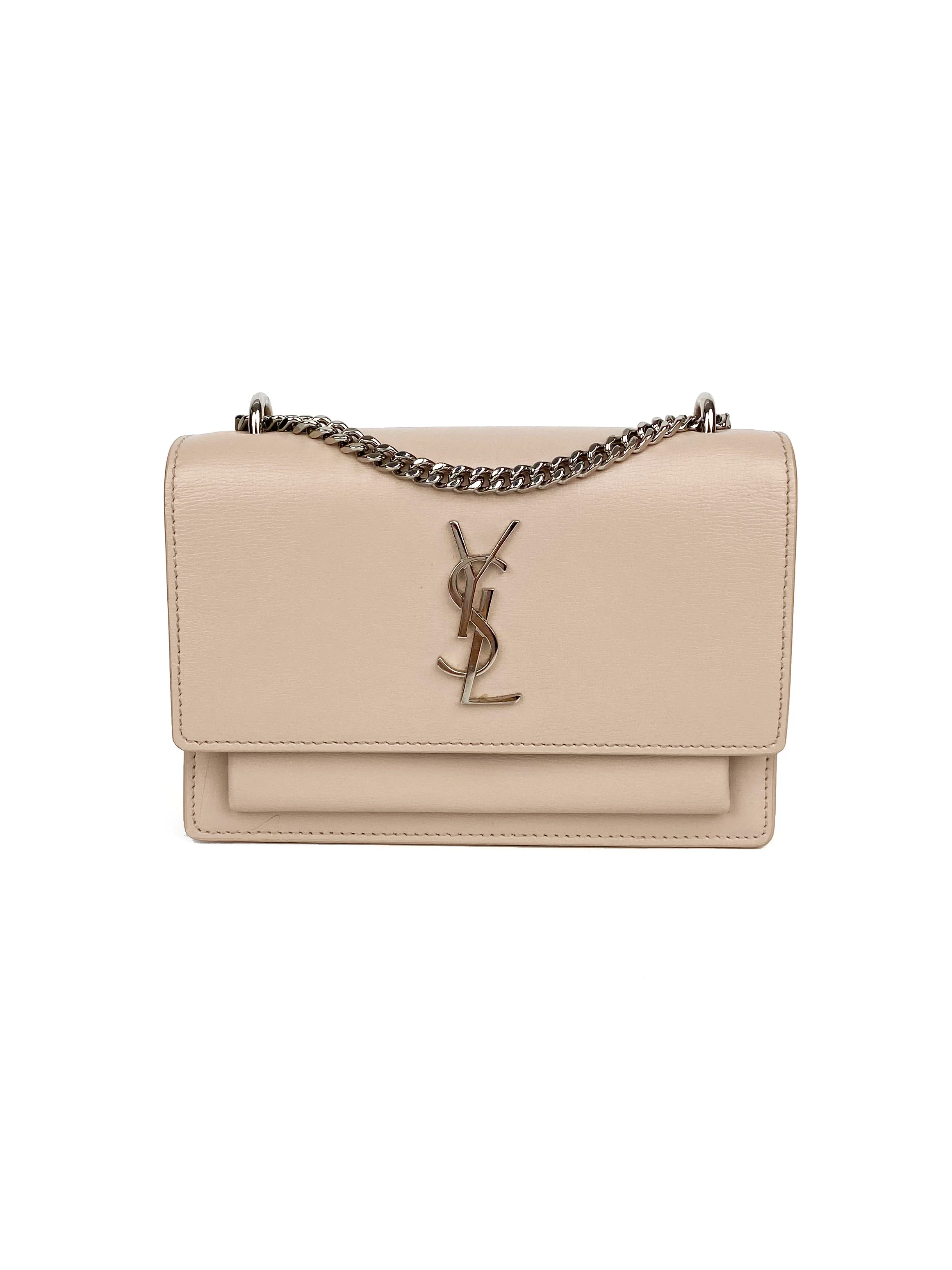 Saint Laurent Light Pink Sunset Chain Wallet