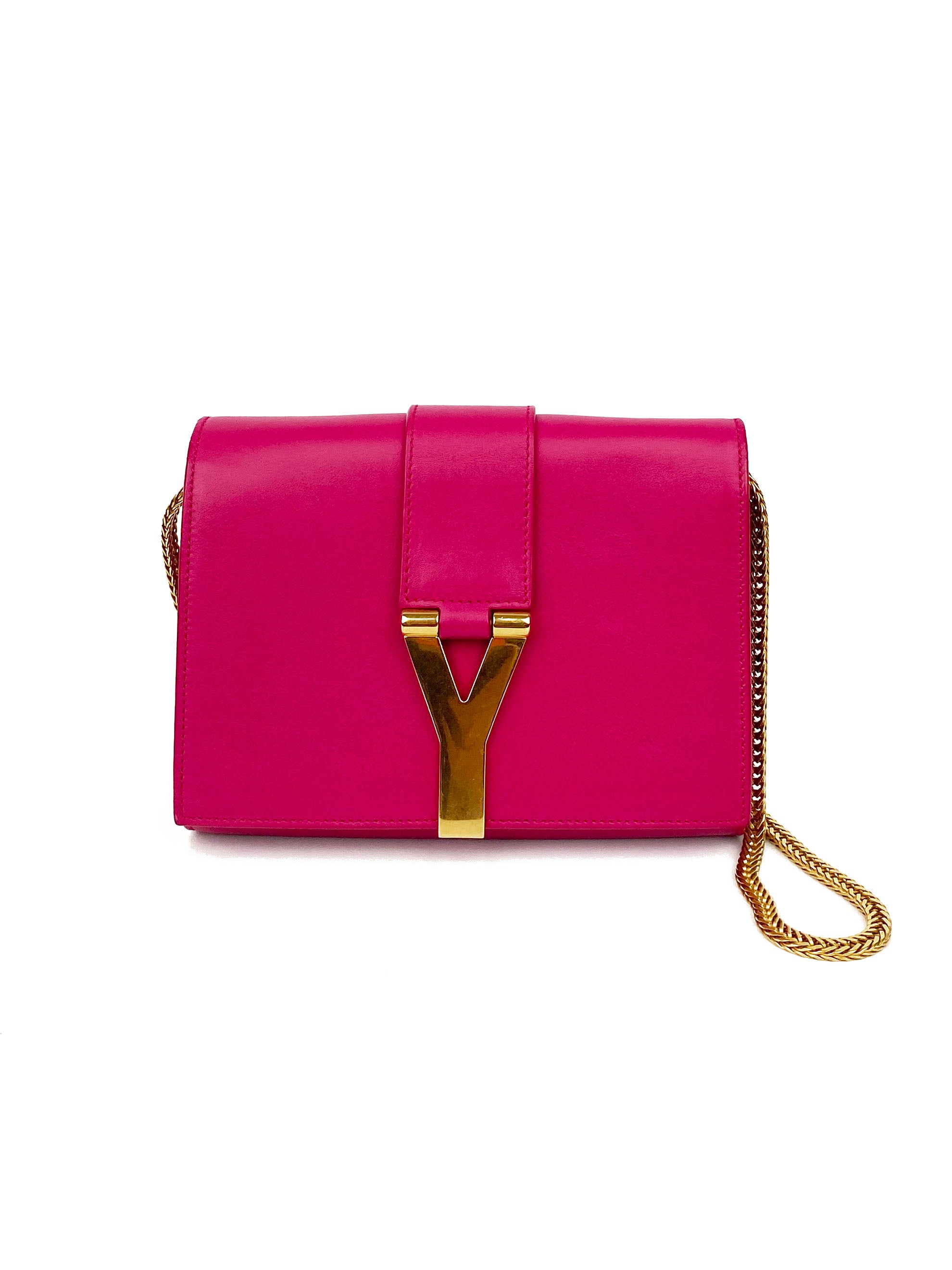 Saint Laurent Mini Pink Ligne Crossbody Bag