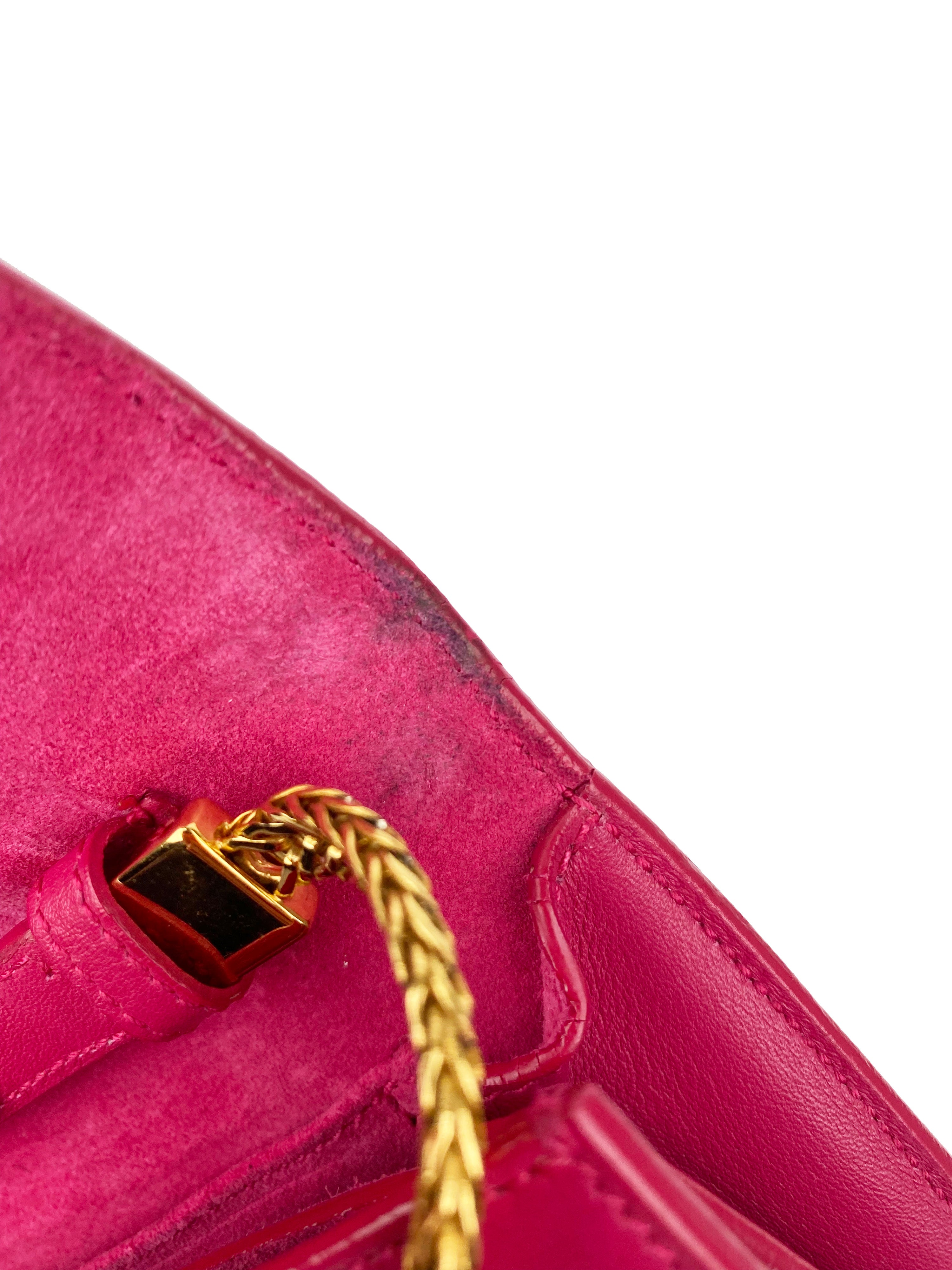 Saint Laurent Mini Pink Ligne Crossbody Bag