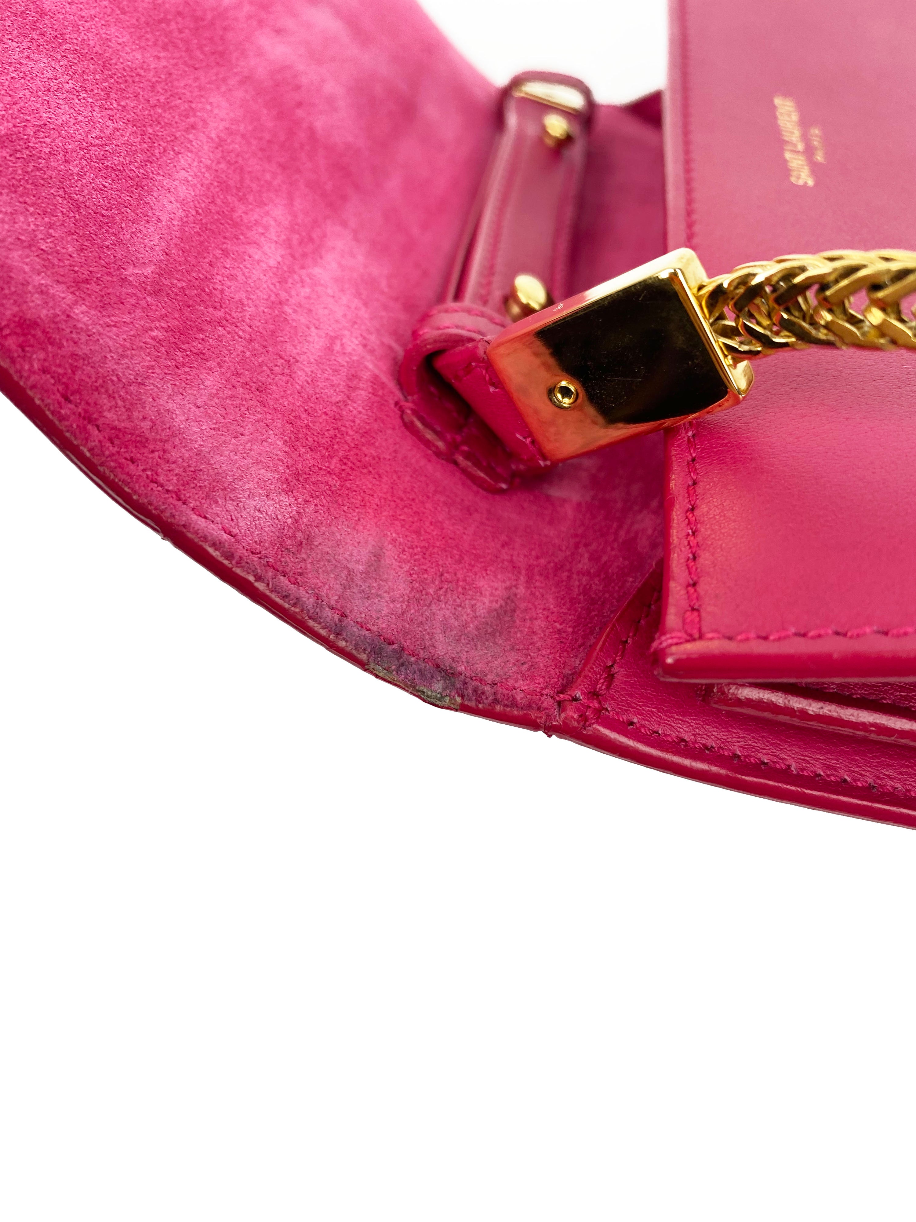 Saint Laurent Mini Pink Ligne Crossbody Bag