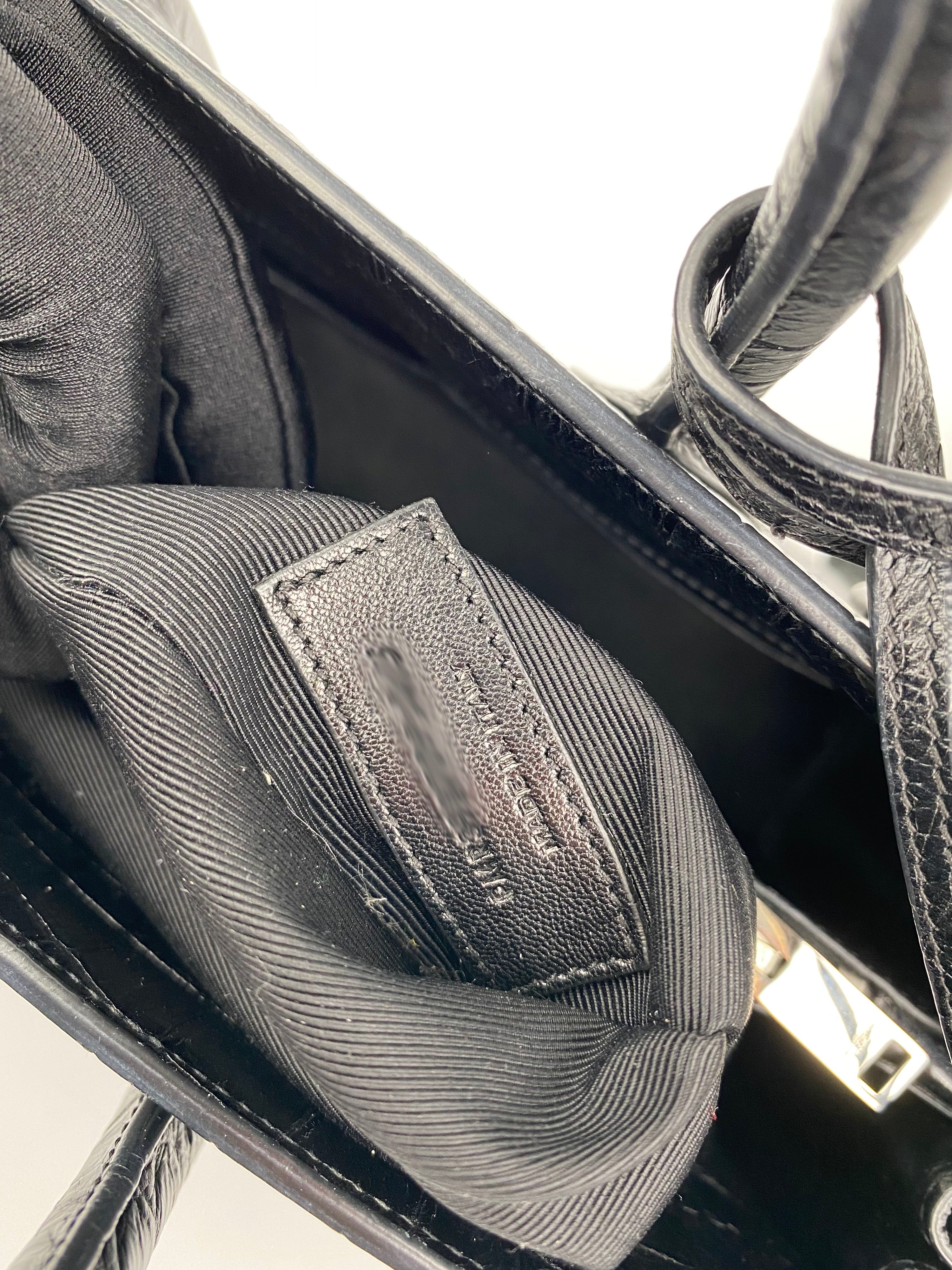 Saint Laurent Small Black Croc Sac de Jour Bag