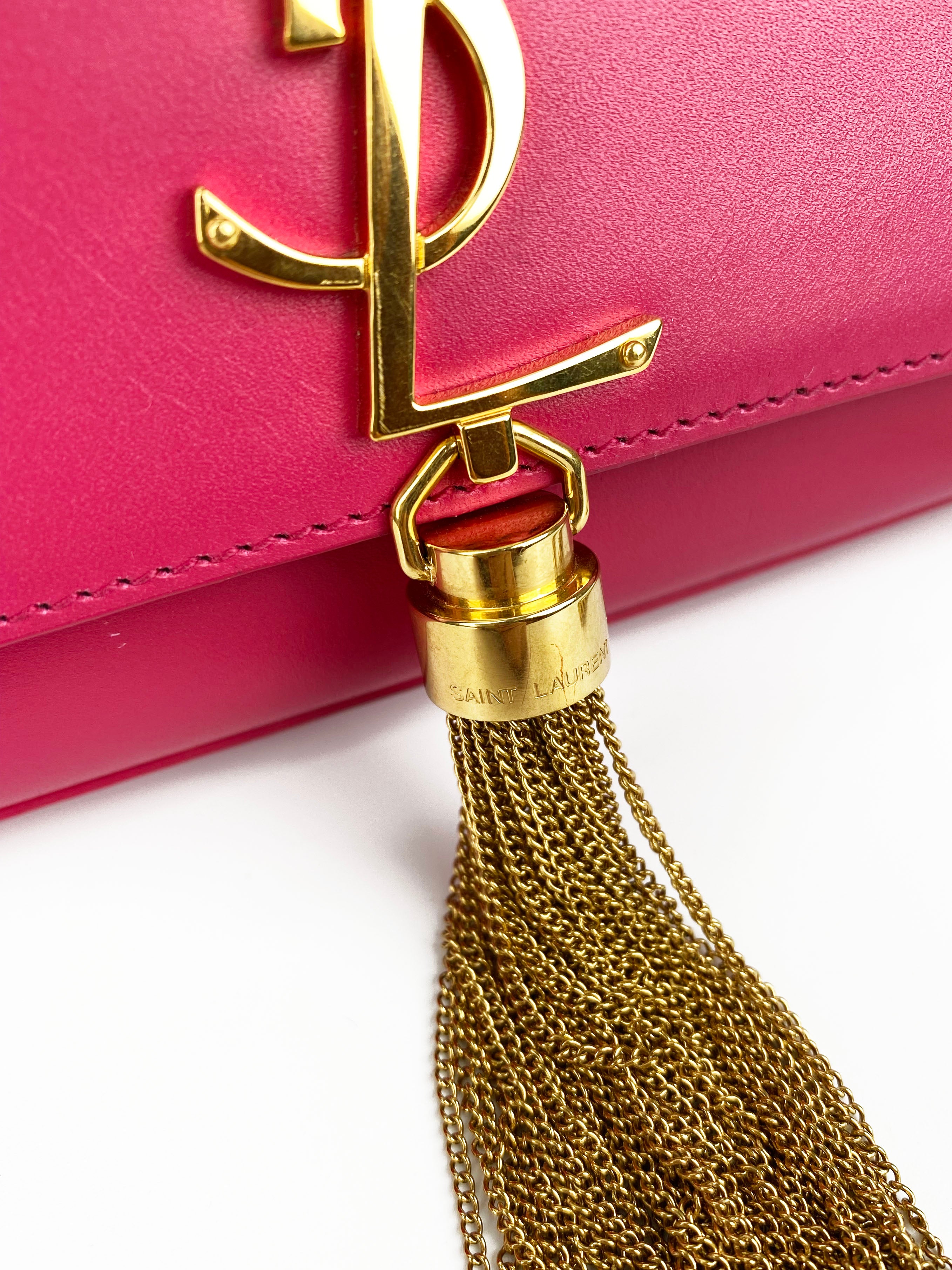 Saint Laurent Small Hot Pink Kate Bag