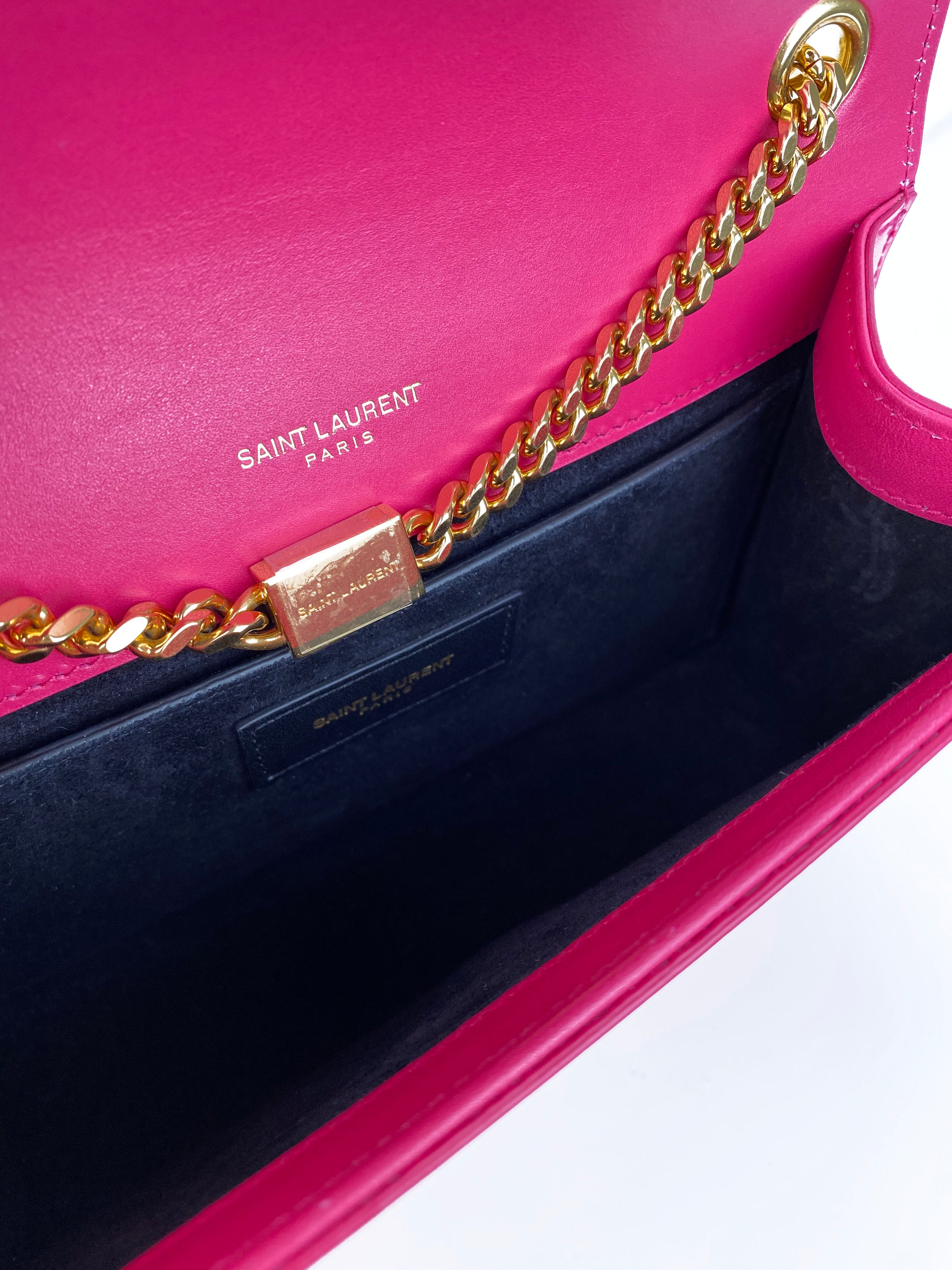 Saint Laurent Small Hot Pink Kate Bag